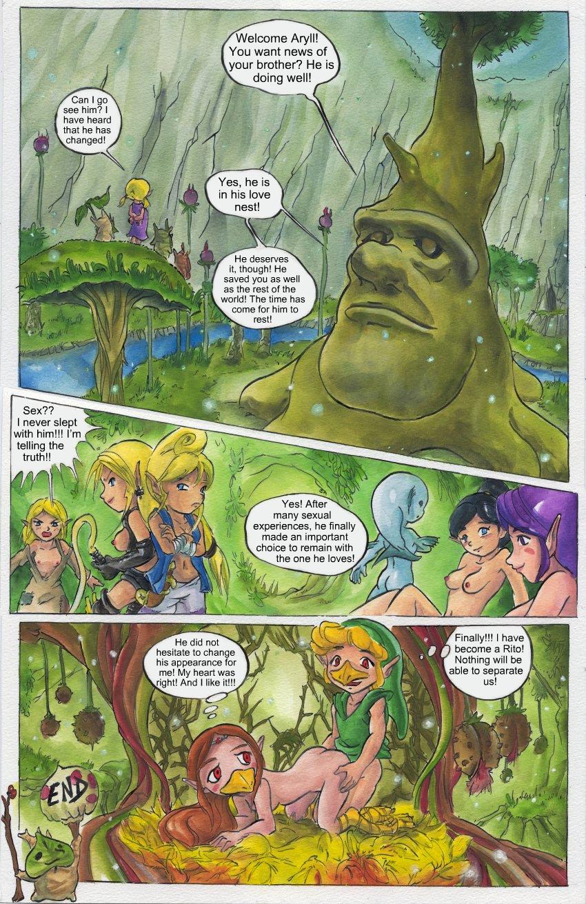 bad_wind_waker clothing comic great_deku_tree link medli nintendo passage skirt straight_hair the_legend_of_zelda the_wind_waker toon_link wind_waker young