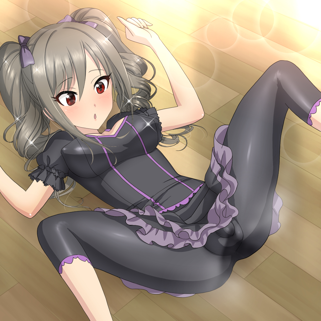 1futa, breasts, bulge, cleavage, dickgirl, futa only, futanari, idolmaster, idolmaster cinderella girls, intersex, kanzaki ranko, liza (artist), penis, solo, spread legs