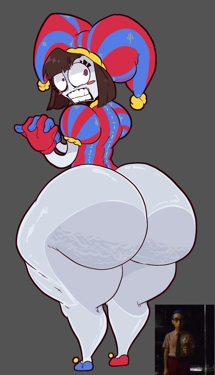 1girls, bcdickchix, bcfuta, big ass, brendancorris, female, glitch productions, jester, jester hat, moonrainum, pomni (the amazing digital circus), solo, the amazing digital circus