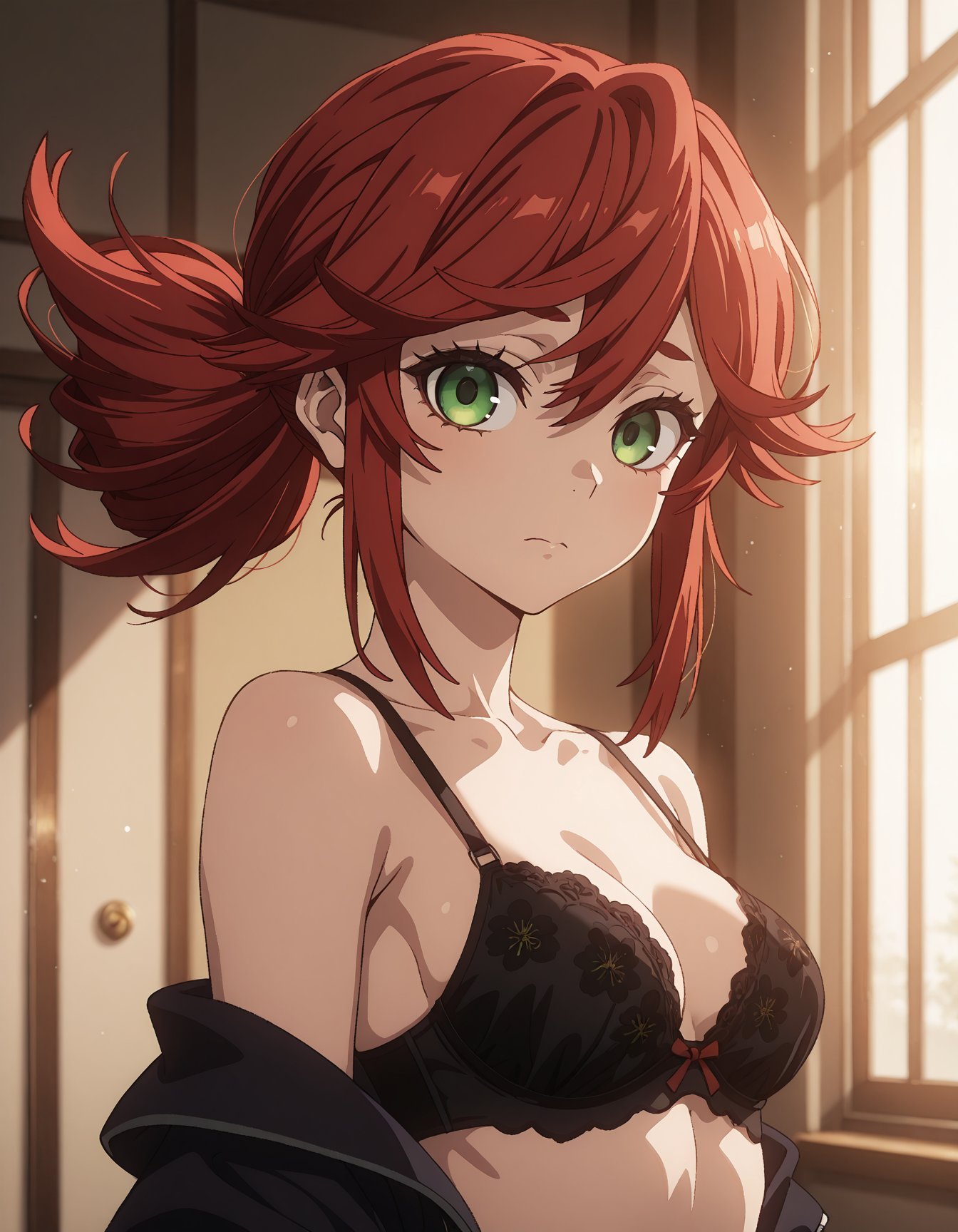 1girls, ai generated, bra, female, gachiakuta, looking at viewer, riyou reaper, solo, solo female