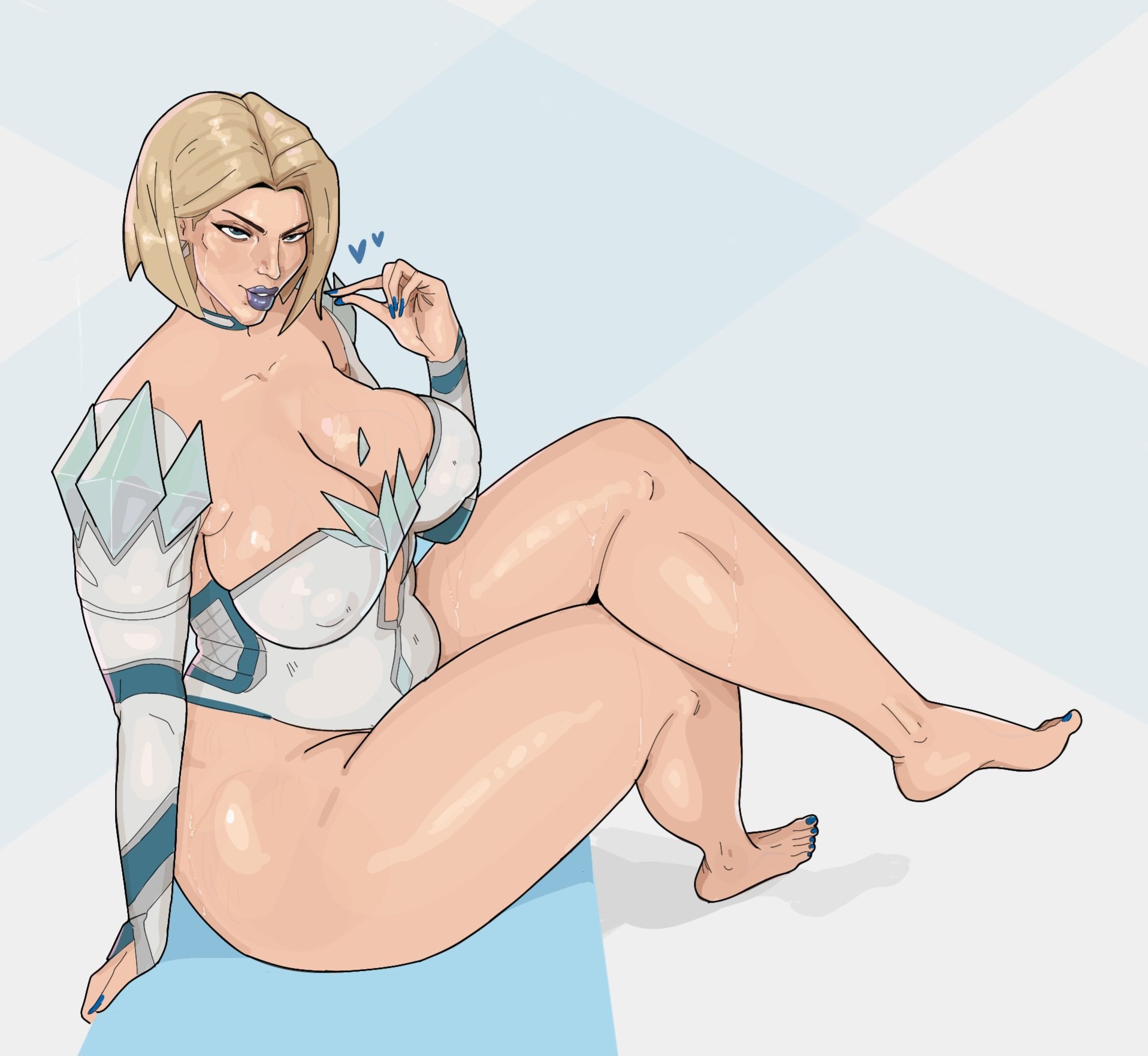 1girls, big breasts, blonde hair, breasts, chubby, chubby female, crullet, emma frost, emma frost (marvel rivals), female, female focus, female only, large breasts, marvel, marvel comics, marvel rivals, short hair, solo, solo female, solo focus