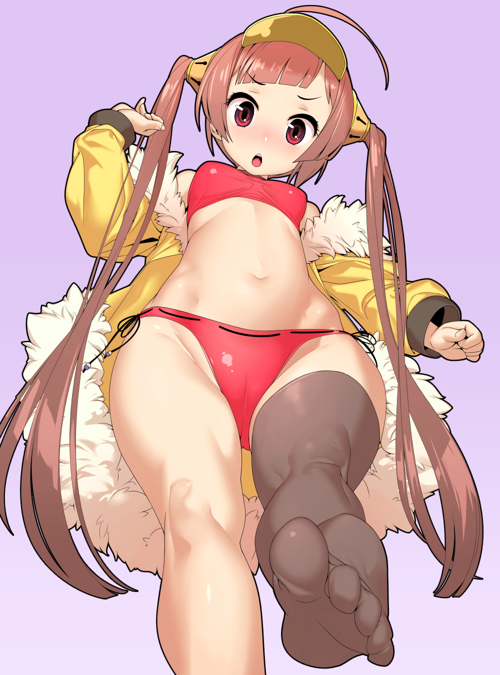1girls, azur lane, breasts, cameltoe, cleavage, dragon empery (azur lane), female, female only, light skin, light-skinned female, looking at viewer, panties, ping hai (azur lane), ping hai (summer vacation) (azur lane), pussy, socks, solo, thighhighs, toe socks, toes, tomoyuki kotani