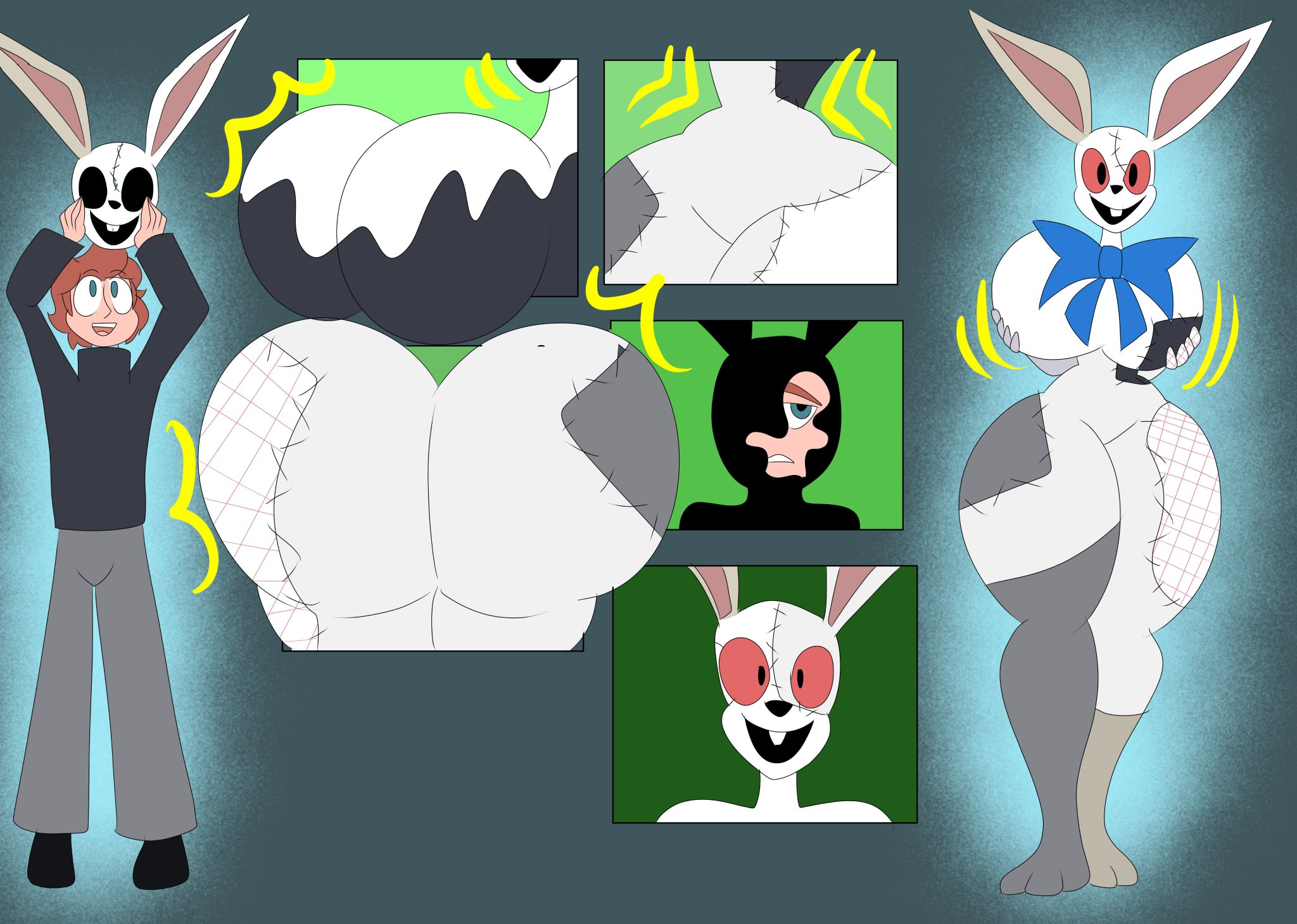 character tf, female, five nights at freddy's, five nights at freddy's: security breach, gender transformation, jeppa112, mtf transformation, tagme, transformation, vanny (fnaf)