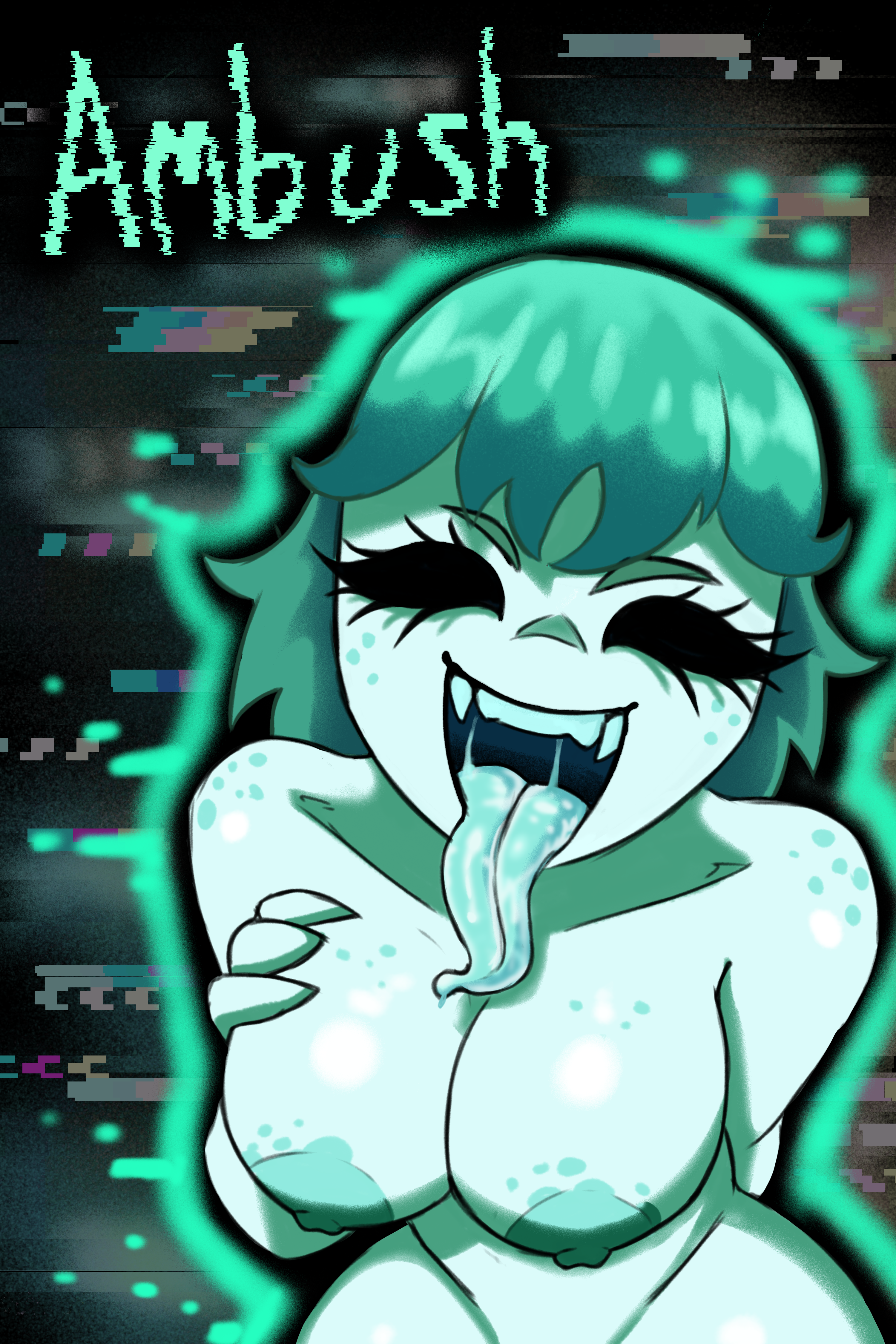 Glitch's shimmering form twists with raw sexual power