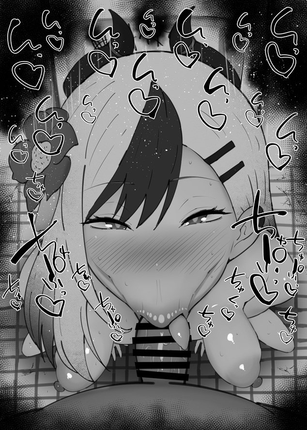 1boy 1girls :>= bare_shoulders big_penis black_and_white blowjob blue_archive blush censored dark-skinned_male dark_skin detailed_background dress drooling erect_nipples eyelashes fellatio gehenna_academy_student hair_flower heart human indoor inside kayoko_(blue_archive) kurotama long_hair looking_at_viewer male male_pov oral oral_sex problem_solver_68_(blue_archive) room saliva shiny shiny_skin sketch small_breasts sound_effects squatting sweat text tongue_out vein veins veiny veiny_penis