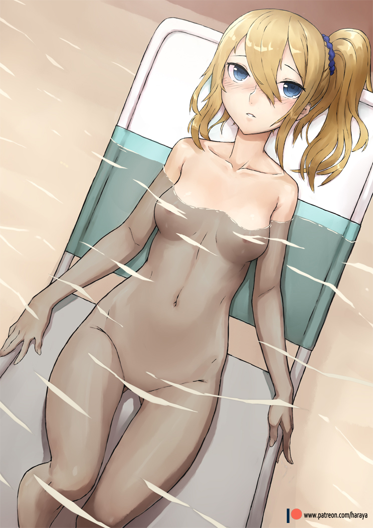 1girls bathroom bathtub beach_chair blonde_hair blue_eyes blush chair completely_nude completely_nude_female convenient_censoring female haraya hayasaka_ai kaguya-sama_wa_kokurasetai_~tensai-tachi_no_renai_zunousen~ long_hair nude nude_female partially_submerged ponytail solo solo_female