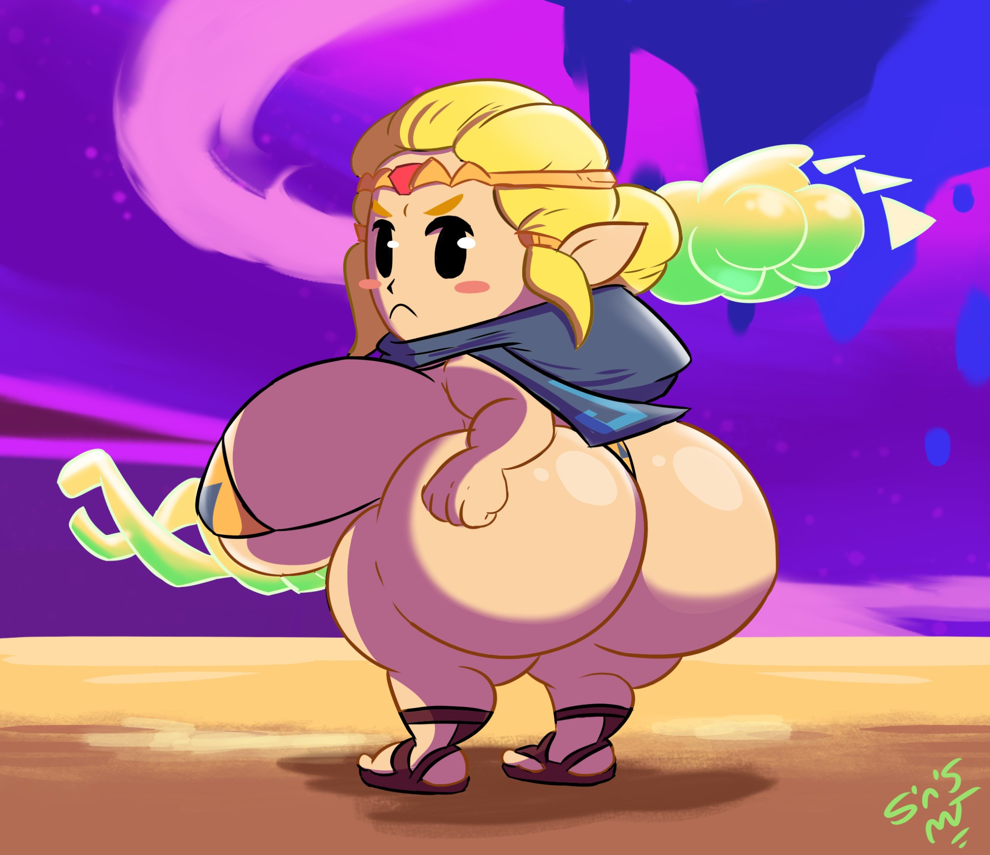 ass, ass bigger than head, big ass, big breasts, bikini, bikini top, blonde female, blonde hair, blonde-haired female, breasts, breasts bigger than head, cape, capelet, cloak, echoes of wisdom, fairy, female, huge ass, huge breasts, human, human female, hylian, hyper, hyper ass, hyper breasts, light skin, light-skinned female, mob face, nintendo, princess zelda, shortstack, sweetspicymann, tagme, the legend of zelda, thong, tri (zelda), waddling head, zelda (echoes of wisdom)