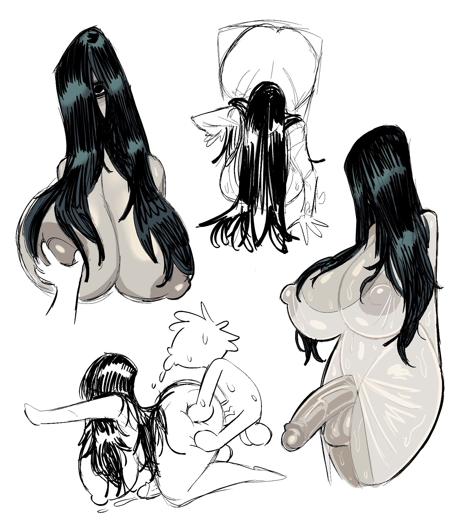 1boy, 1futa, 2026, 2d, 2d (artwork), 2d artwork, all fours, anal, anal sex, balls, ballsack, big cock, big penis, black hair, canon futa, cock, cum, cumshot, curvaceous, curvy, curvy body, curvy figure, curvy hips, dick, doggy style, ejaculation, erect nipples, erection, erection under clothes, from behind, from behind position, full body, futa focus, futa penetrated, futanari, ghost, ghost girl, grey body, grey skin, hair covering eyes, hair covering face, hair over eye, hair over eyes, hair over face, hands-free, handsfree ejaculation, hi res, ilikestuffdoyou, intersex, intersex penetrated, intersex/male, large cock, large penis, long hair, male, male on futa, male penetrating, male penetrating futa, male penetrating intersex, orgasm, pale skin, pale-skinned futa, penis, sadako yamamura, sex, sex from behind, straight hair, testicles, the ring, theguywhodrawsalot, thick hips, thick legs, thick penis, thighs, threesome, very long hair, voluptuous, voluptuous futa, wide hips, yamamura sadako