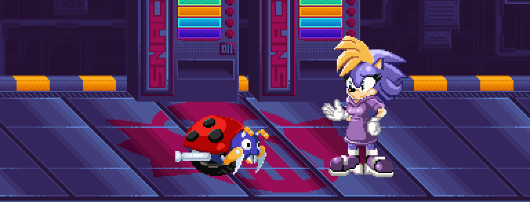 animated, badnik, bernadette hedgehog, gif, motobug, nick8000, pixel art, project x love potion disaster, sonic (series), sonic the hedgehog (archie), straight