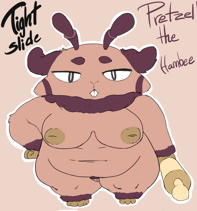 arthropod bbw bee buckteeth female hamster hand_on_hips insects inverted_nipples mammal navel nipples nude original original_character overweight pdxyz pretzel_the_hambee pubic_hair pussy rodent rolling_pin shortstack