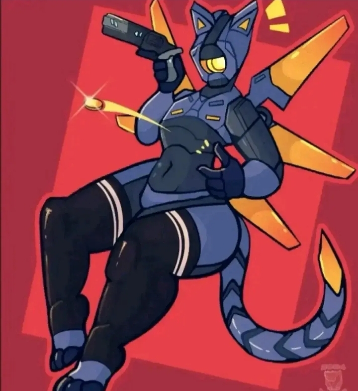 big ass, cat ears, cat paw, cat paws, cat tail, catgirl, clothing, coin, feline, gun, holding weapon, looking at viewer, thick, thick ass, thick female, thick legs, thick thighs, ultrakill, v1 (ultrakill), wings, wings on back, wingsspreading