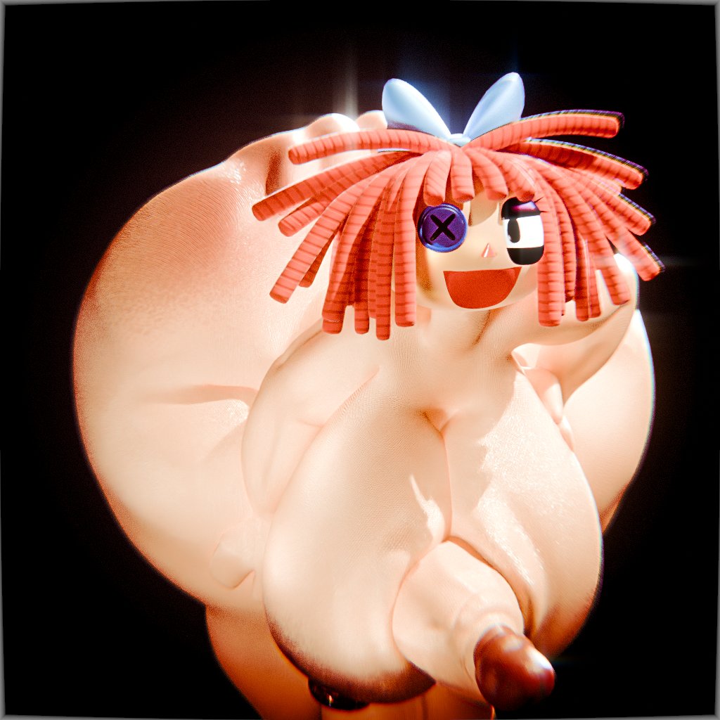 1futa, 1girls, 3d, autopaizuri, coolbeanoishere, futanari, glitch productions, gooseworx, huge breasts, large breasts, nude, ragatha (coolbeanoishere), ragatha (the amazing digital circus), red hair, smiling, solo, tagme, the amazing digital circus