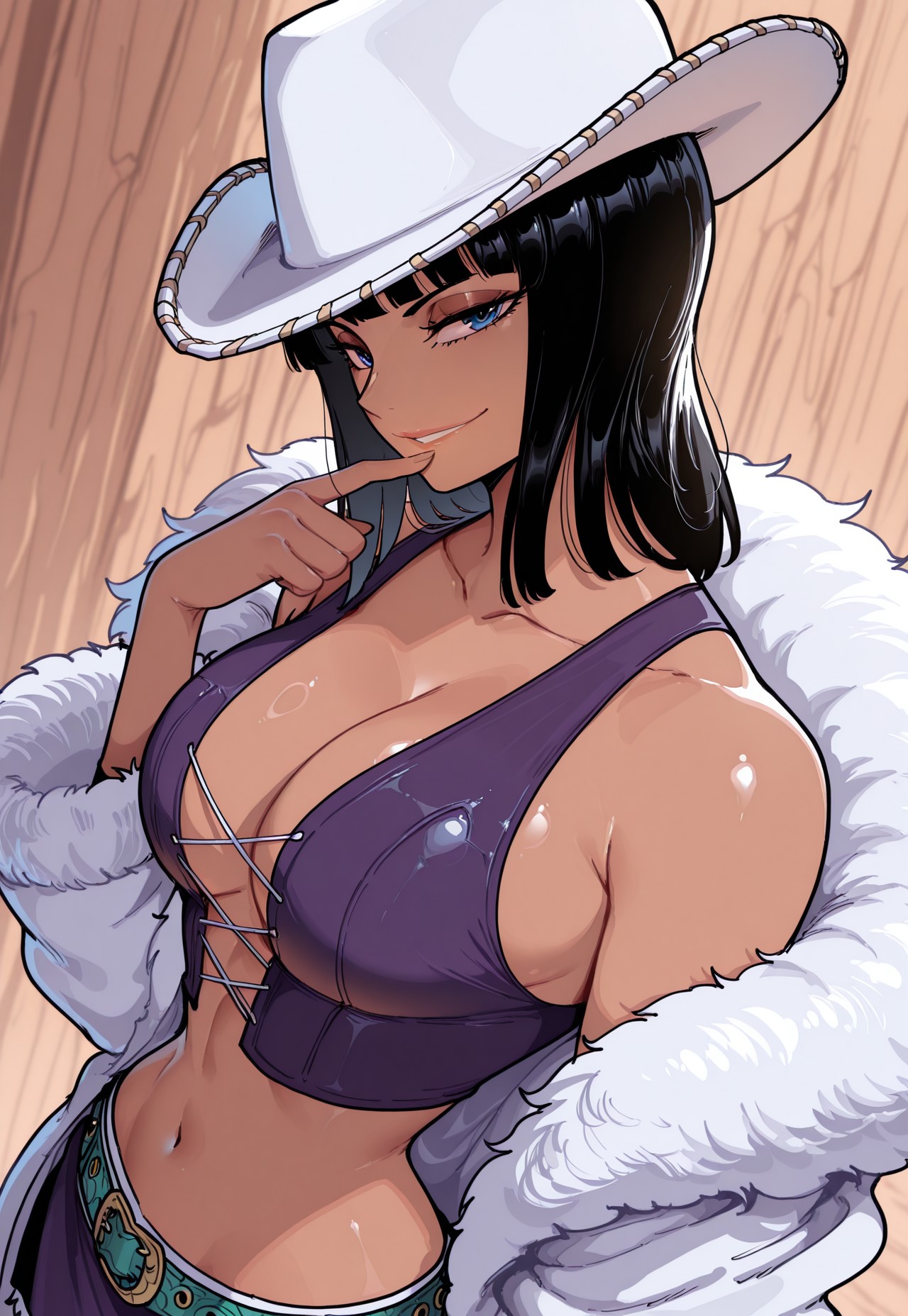 1girls, ai generated, black hair, black-haired female, blue eyes, female, female only, miss all sunday, nico robin, one piece, tagme