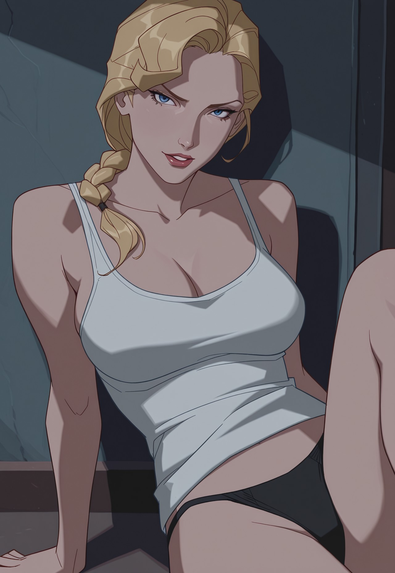 1girls, ai generated, atlantis: the lost empire, blonde hair, breasts, disney, female, female only, helga sinclair, looking at viewer, solo, solo female, tagme