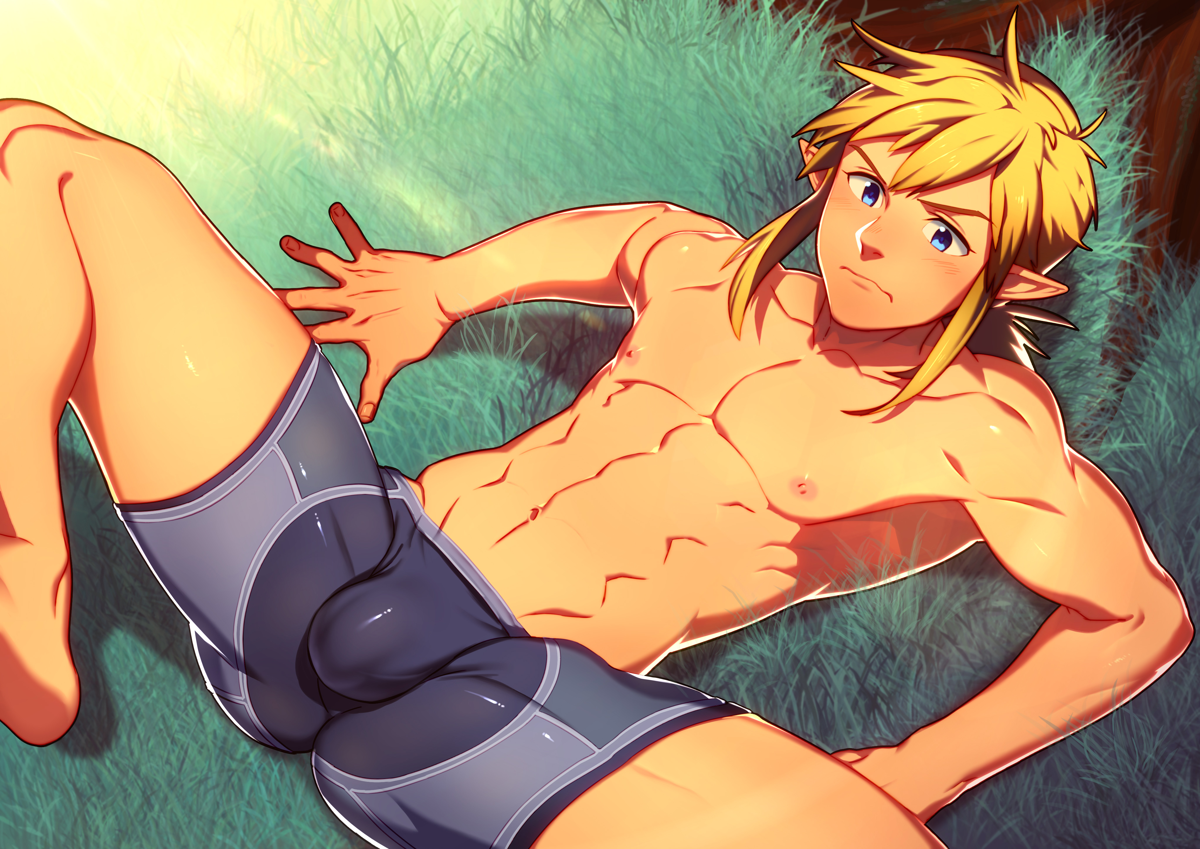 breath of the wild, bulge, fit, leg spread, link, link (breath of the wild), lvlv, male, male focus, male only, nintendo, tagme, the legend of zelda, toned, toned male