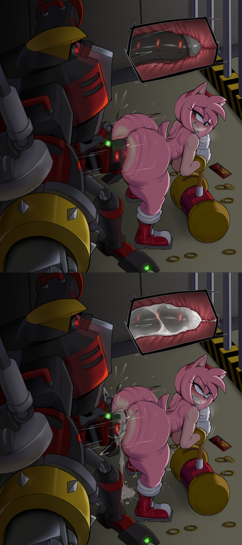 amy rose, comic, e-123 omega, huge ass, kappa spark, penetration, prison, robot, sonic (series), sonic the hedgehog (series), tagme, thicc