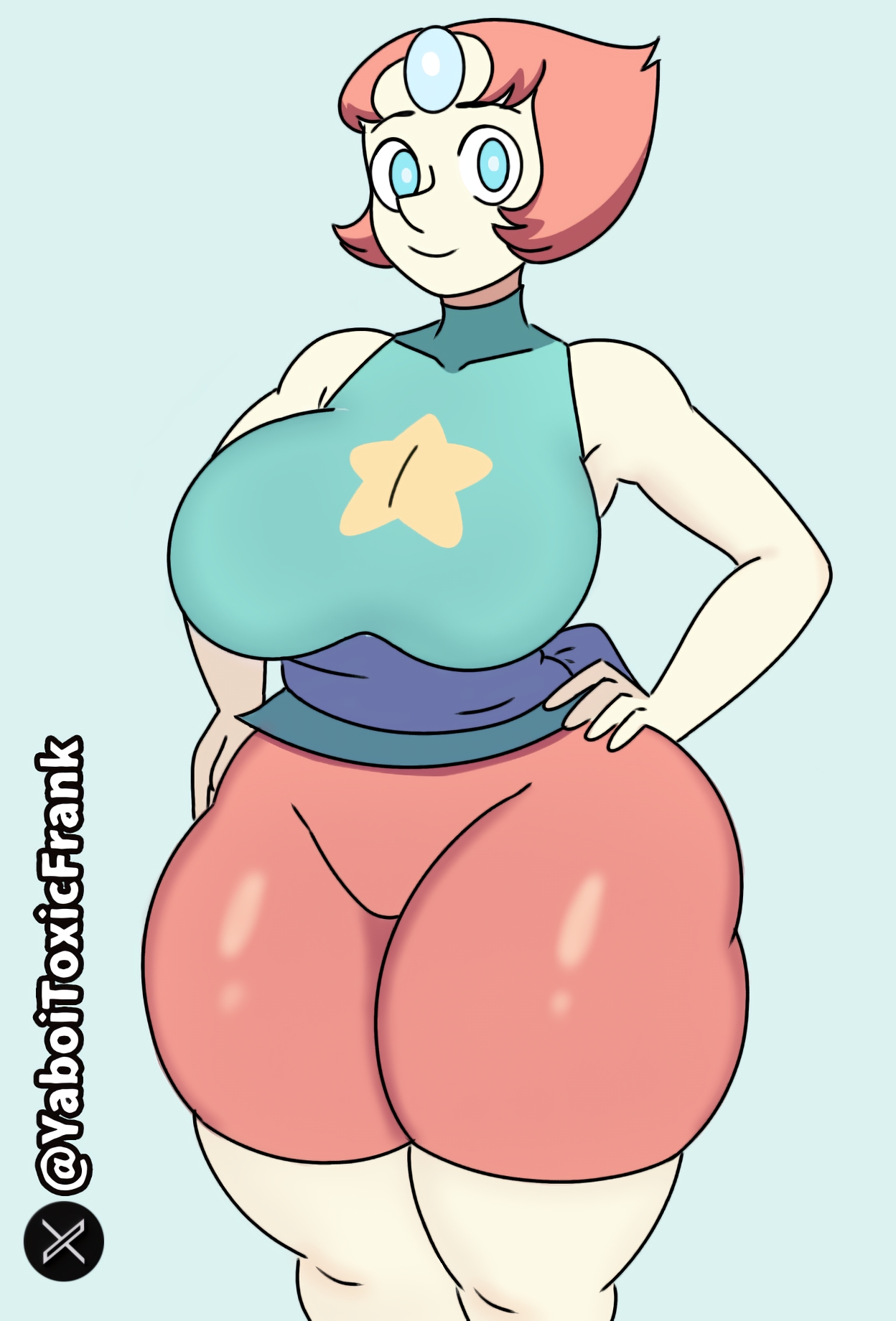 ass, big ass, big breasts, big hips, breasts, cartoon network, female, gem (species), pearl (steven universe), self upload, steven universe, thick ass, thick thighs, yaboitoxicfrank