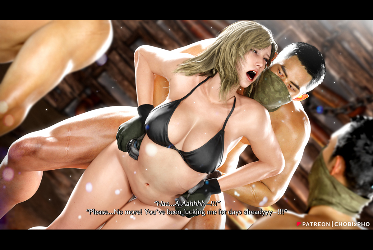 3d, asian male, bikini, bikini top, chobixpho, eva (metal gear solid), interrogation, male, metal gear, metal gear (series), metal gear solid, metal gear solid 3, metal gear solid delta