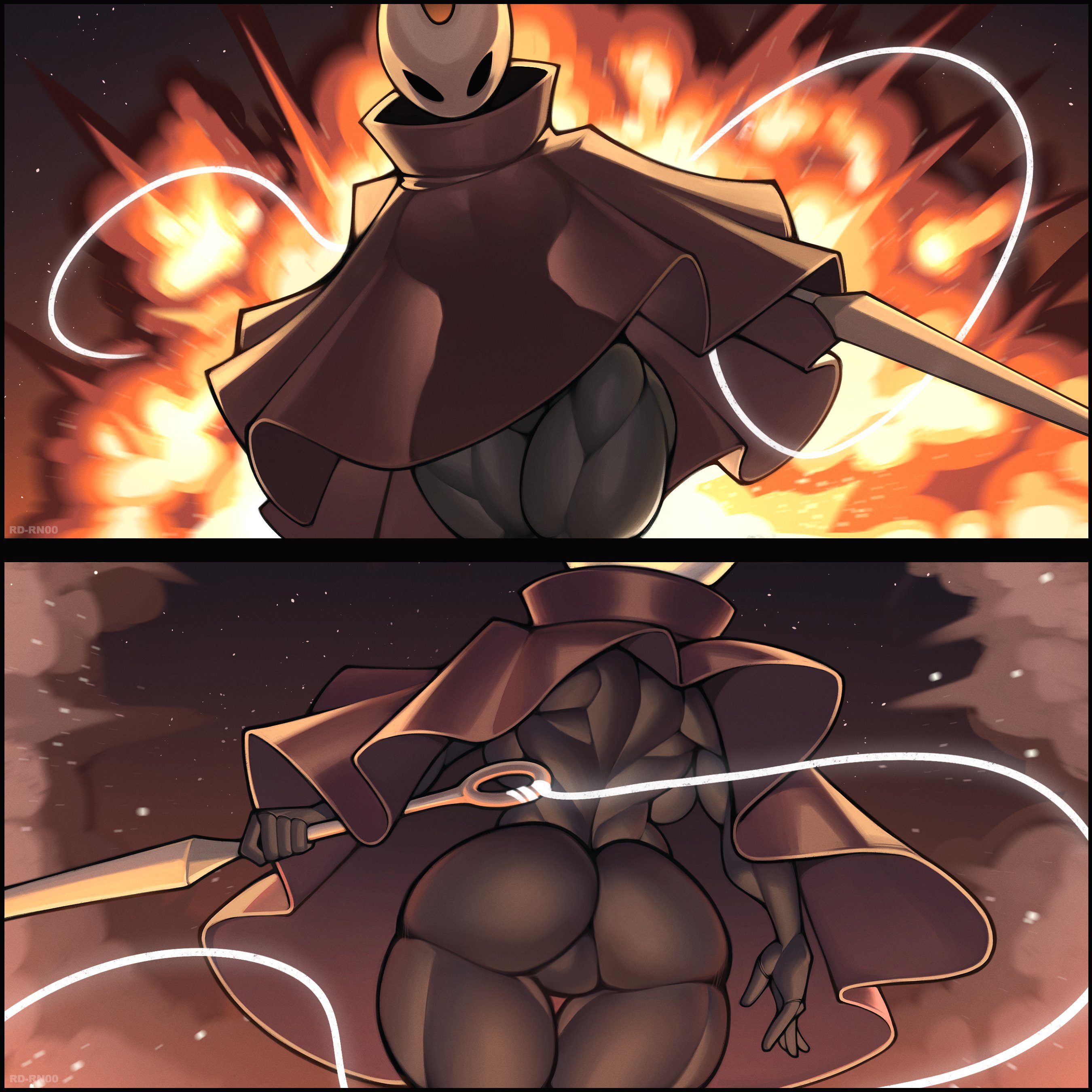 1girls, 2 horns, abs, areola, arthropod, artist name, ass, big areola, big ass, big breasts, big butt, big nipples, big thighs, black body, black skin, breasts, bug, bug girl, female, female only, gigantic ass, hollow knight, hollow knight: silksong, hornet (hollow knight), huge ass, huge thighs, insect girl, insectoid, insects, large ass, large breasts, large butt, muscles, muscular, muscular anthro, muscular female, muscular thighs, nipples, roadi3, silksong, tagme, team cherry, thick thighs, thighs