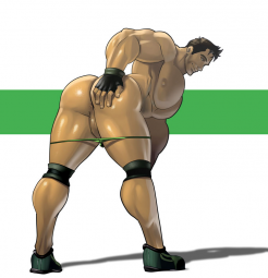 1boy abs absolutbleu ass back back_muscles back_view banana_hammock bara bent_over biceps big_ass big_butt big_pecs brown_hair bubble_ass bubble_butt facial_hair fingerless_gloves gay gloves grabbing_ass grabbing_own_ass green_underwear hand_on_ass hand_on_own_ass huge_pecs human human_only looking_at_viewer looking_back lowres male male_focus male_nipples male_only muscle muscles muscular muscular_male naked nude nude_male pecs pectorals presenting presenting_ass presenting_butt presenting_hindquarters resident_evil shiny shiny_skin shoes short_hair smile solo solo_focus spread_legs tan tan_body tan_skin toned toned_body toned_male underwear underwear_down video_games yaoi