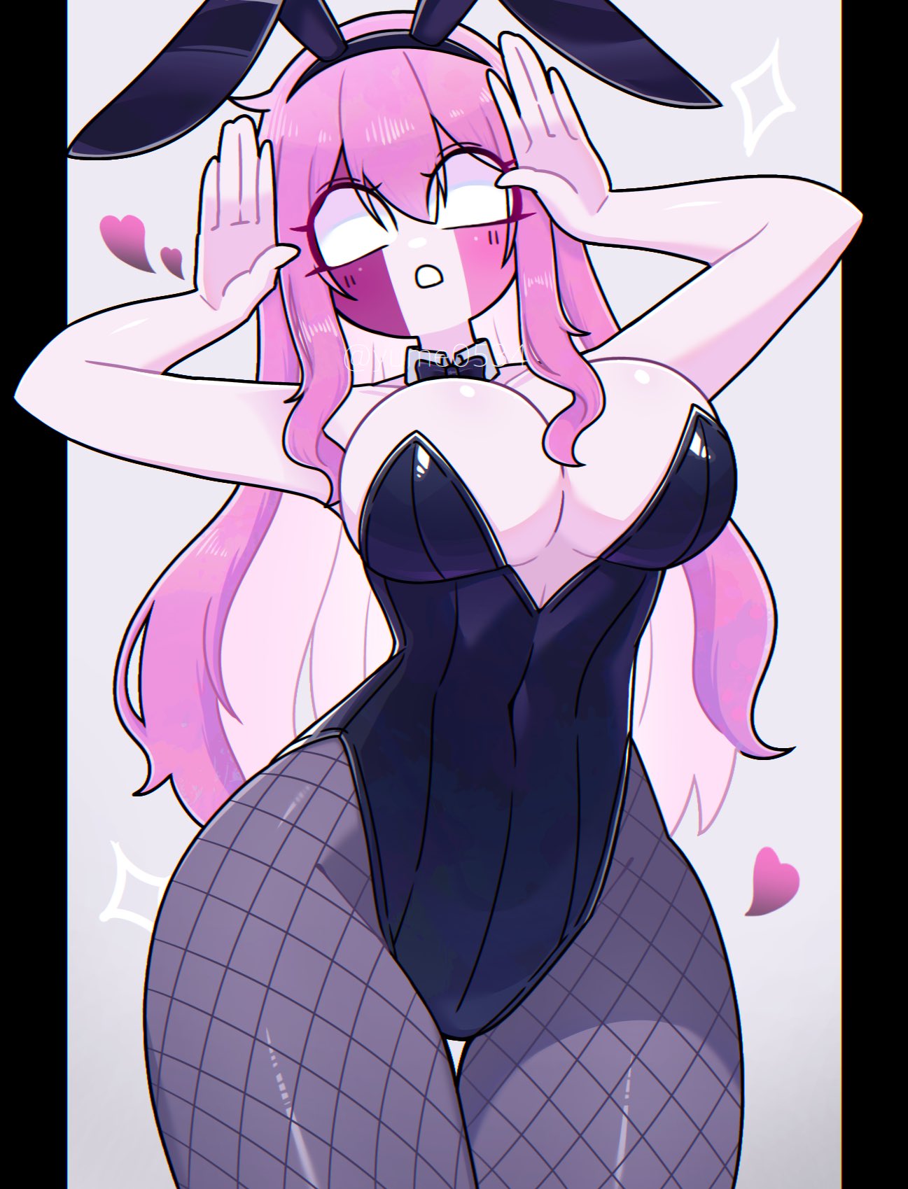 breasts, bunny ears, bunny girl, bunnysuit, female, fishnet pantyhose, fishnets, friday night funkin, leotard, pantyhose, playboy bunny, sarvente (dokki.doodlez), tagme, yume0534