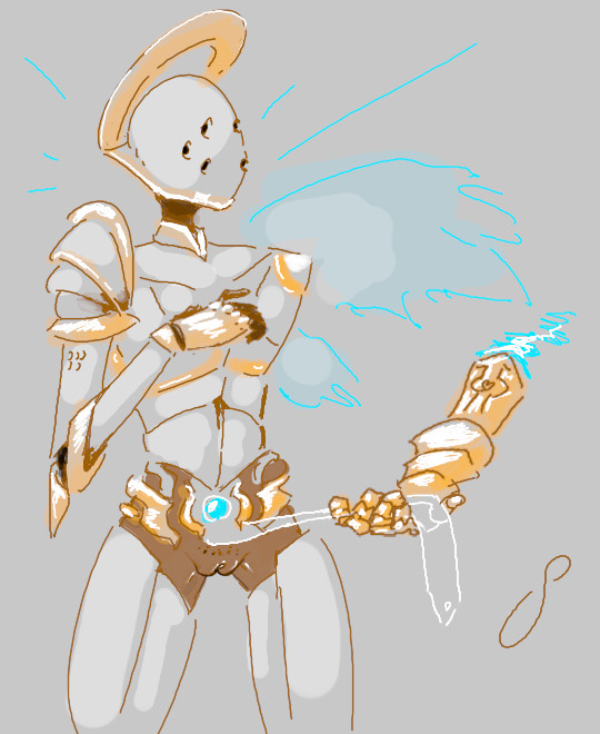 angel, armour, dark skin, disembodied hand, exposing self, female only, flashing, genderless, halo, power (ultrakill), pussy, pussy focus, revealing clothes, sandiestlittlefella, showing pussy, transmasc, ultrakill