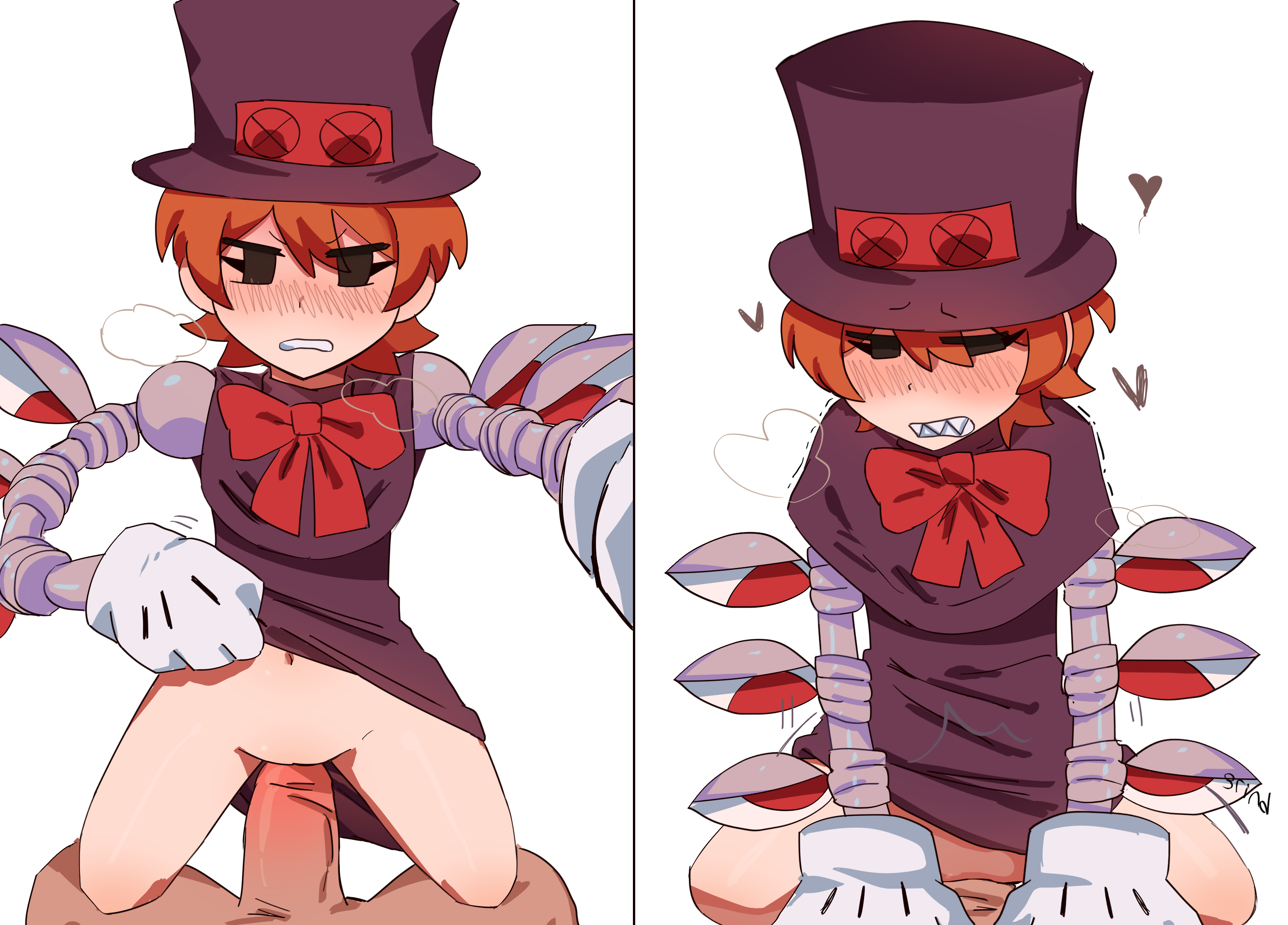 bare pussy, grabbing, older male, peacock (skullgirls), riding, riding penis, sequence, sitting on lap, skullgirls