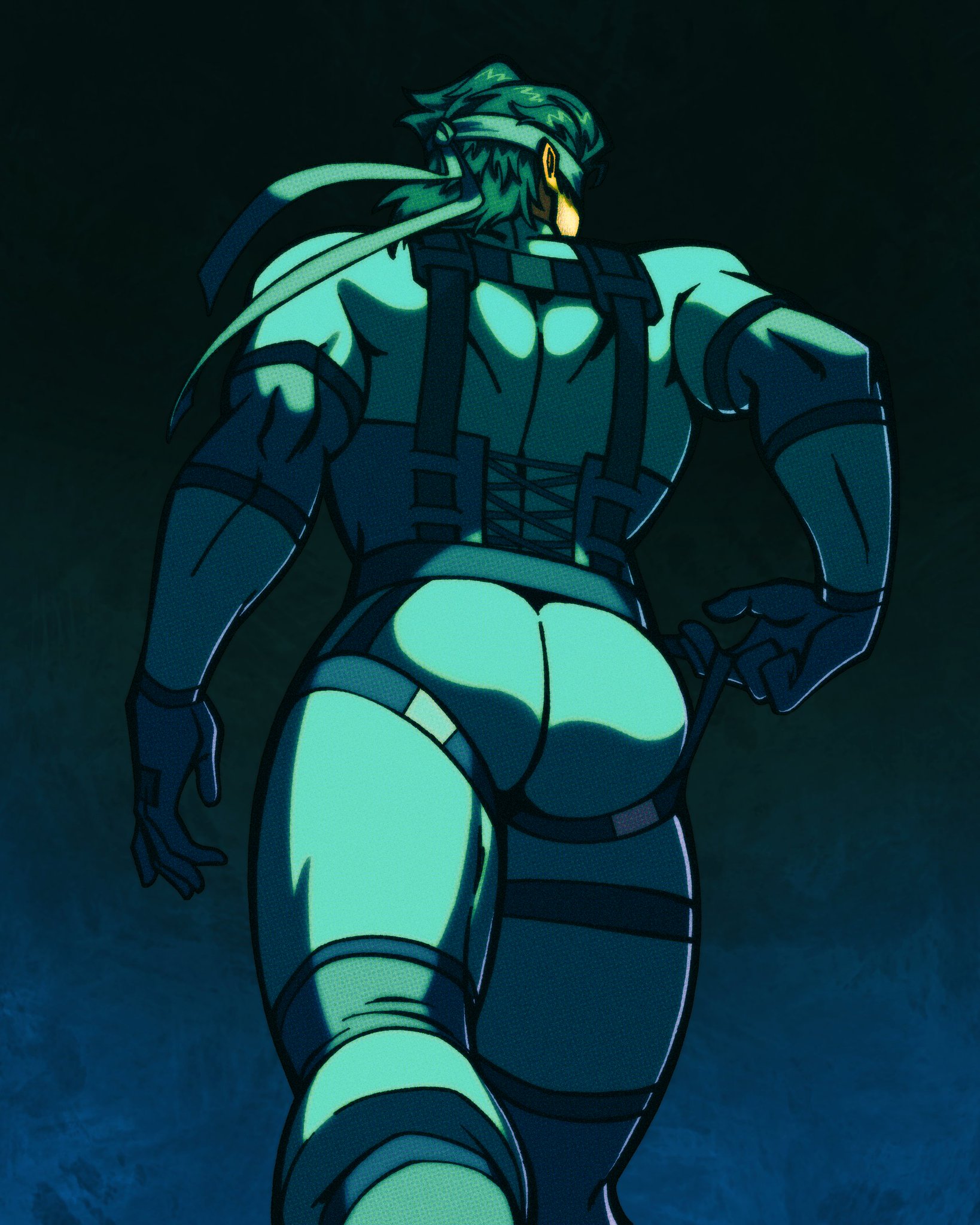 ass, ass focus, bara, big ass, big butt, bubble ass, bubble butt, dat ass, dat butt, fat ass, fat butt, gay, huge ass, huge butt, large ass, large butt, male, male only, metal gear solid, miles mandel, round ass, round butt, showing ass, solid snake, standing, thick ass, thick butt, thick thighs