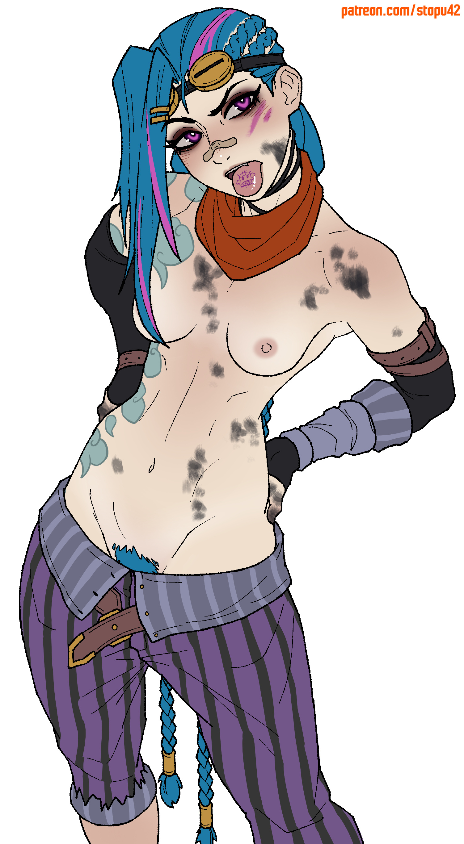arcane, jinx (league of legends), league of legends, pubic hair, pubic hair peek, stopu, stopu42, tagme