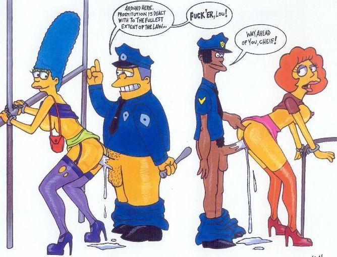 abom chief_wiggum dark-skinned_male dark_skin female human interracial lou_(the_simpsons) male marge_simpson maude_flanders straight the_simpsons