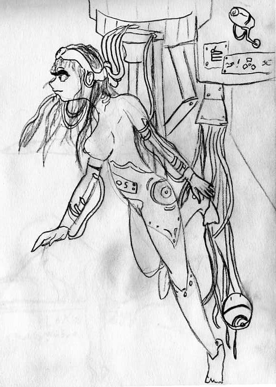 1girls 2d android android_girl female female_only glados humanized humanoid large_breasts long_hair monochrome os-tan pl0x portal_(series) robot robot_girl robot_humanoid security_camera solo