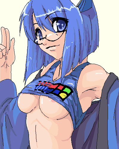 2chan 2k-tan blue_hair os-tan tagme windows_2000