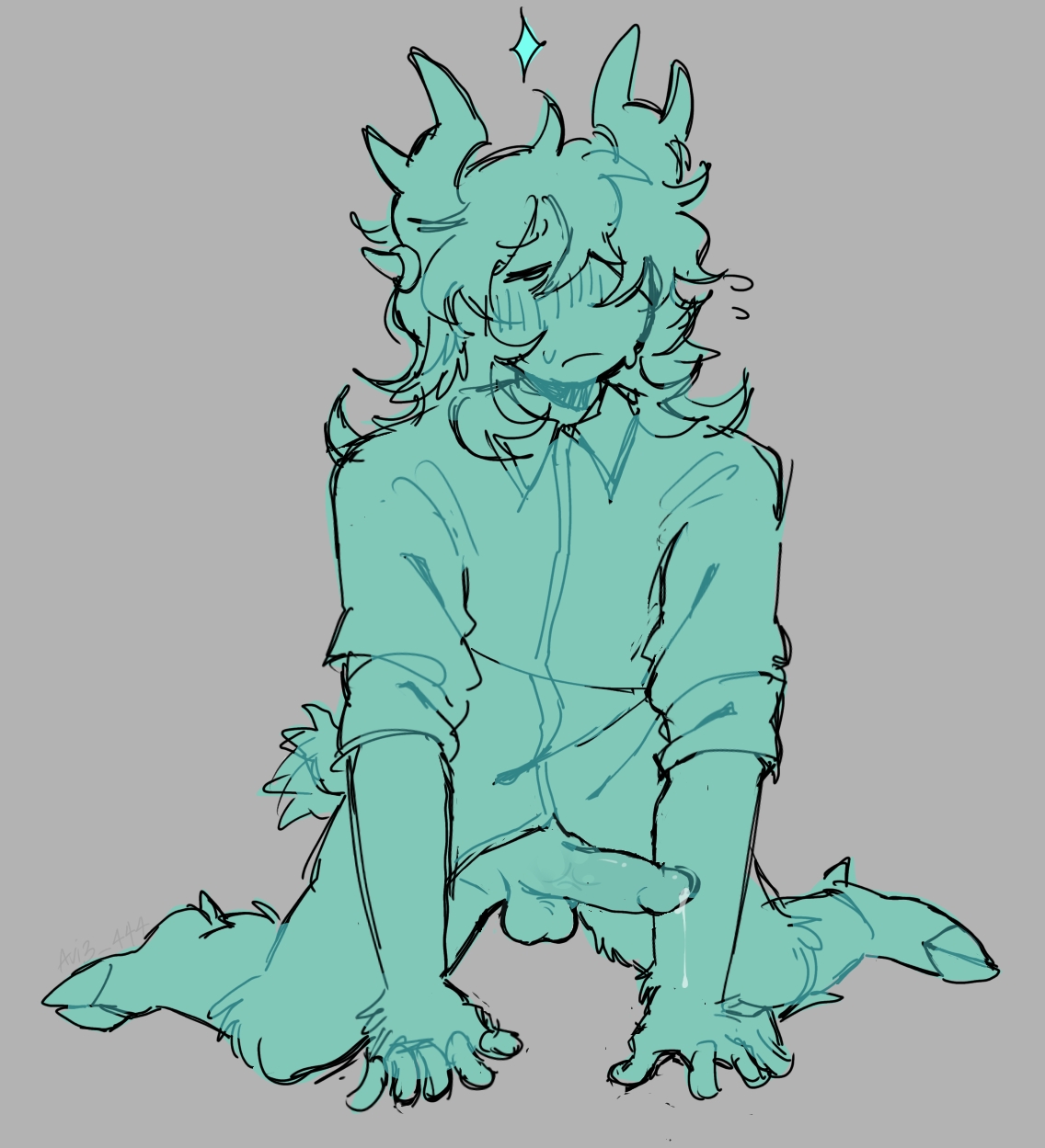 1boy, animal ears, animal tail, blush lines, blushing, blushing at viewer, blushing face, bottomless, dick, erect penis, erection, fluffy, flustered, half naked, hooves, horns, kneeling, kneeling on ground, leaking precum, long hair, long-haired male, male, medkit (phighting), nervous, on knees, penis, phighting, precum, precum drip, precum on penis, roblox, roblox game, robloxian, self upload, solo, solo focus, spread legs, spreading, sweat, sweatdrop, sweating, tagme (artist), tail, tail tuft