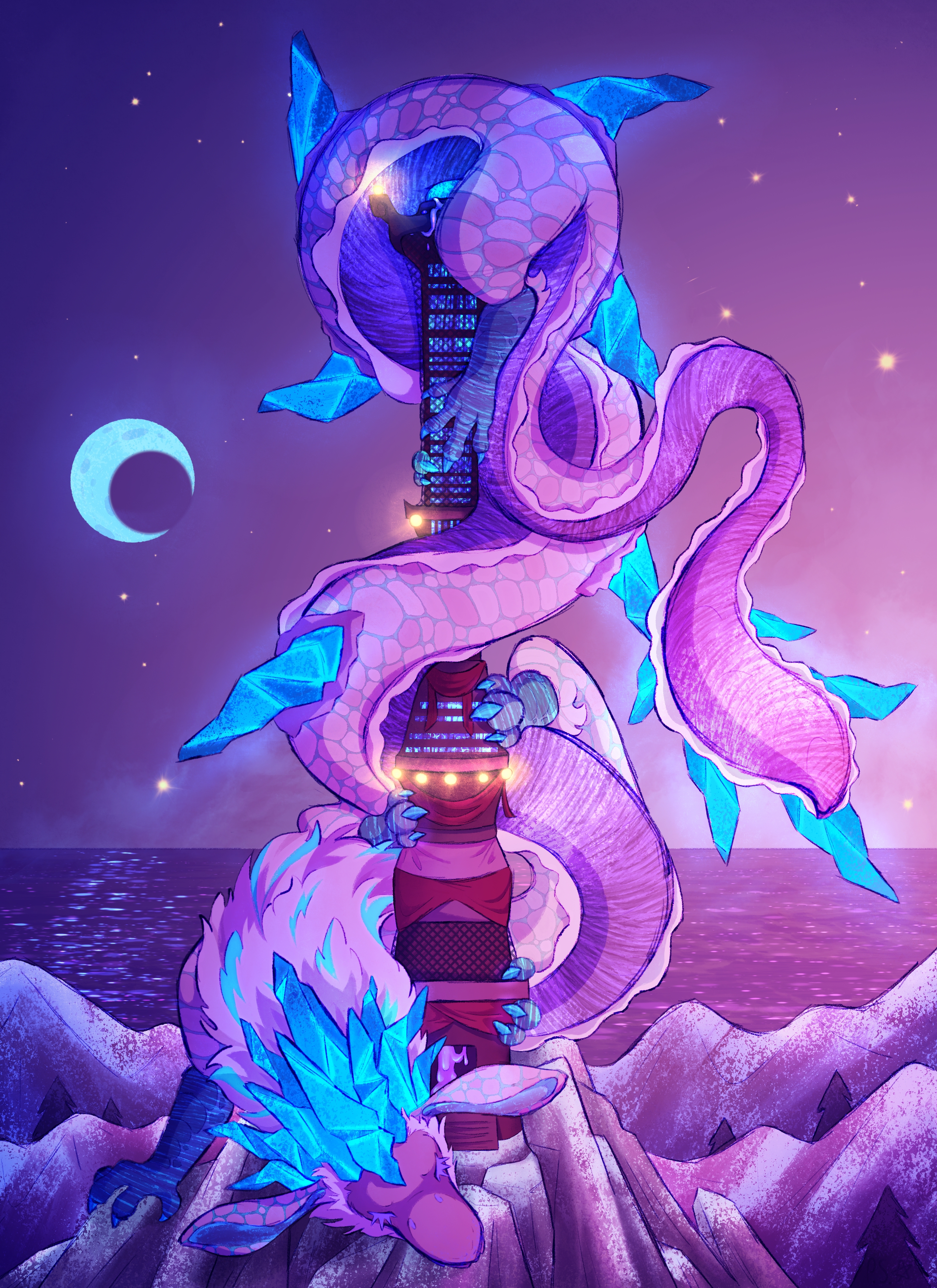 claws, cum, cum drip, dickgirl, dragon, eastern dragon, fleshlight, futanari, glowing penis, intersex, naydra, penis, pleasure face, pocket stars, solo, tears of the kingdom, the legend of zelda