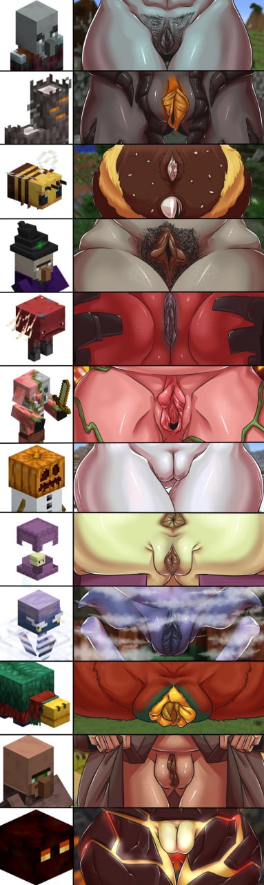 bee (minecraft), breeze (minecraft), chart, female, female only, illager (minecraft), magma cube, minecraft, monster girl, mythios, pubic hair, pussy, pussy chart, pussy comparison, shulker (minecraft), sniffer, sniffer (minecraft), snow golem, strider (minecraft), tagme, the creaking (minecraft), villager (minecraft), witch (minecraft), zombie pigman, zombified piglin