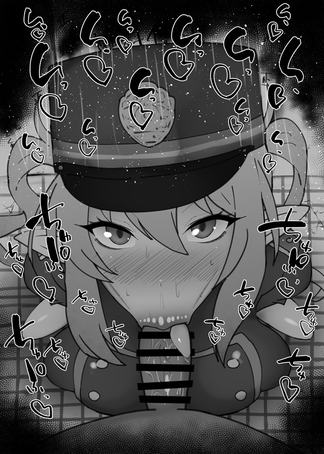 1boy 1girls :>= bare_shoulders big_penis black_and_white blue_archive blush censored dark-skinned_male dark_skin detailed_background drooling eyelashes fellatio female hat heart horn humanoid indoor inside kurotama long_hair looking_at_viewer male male_pov nozomi_(blue_archive) oral oral_sex penis pointy_ears room saliva shiny shiny_skin sketch sound_effects squatting straight sweat text tongue_out top_hat vein veins veiny veiny_penis