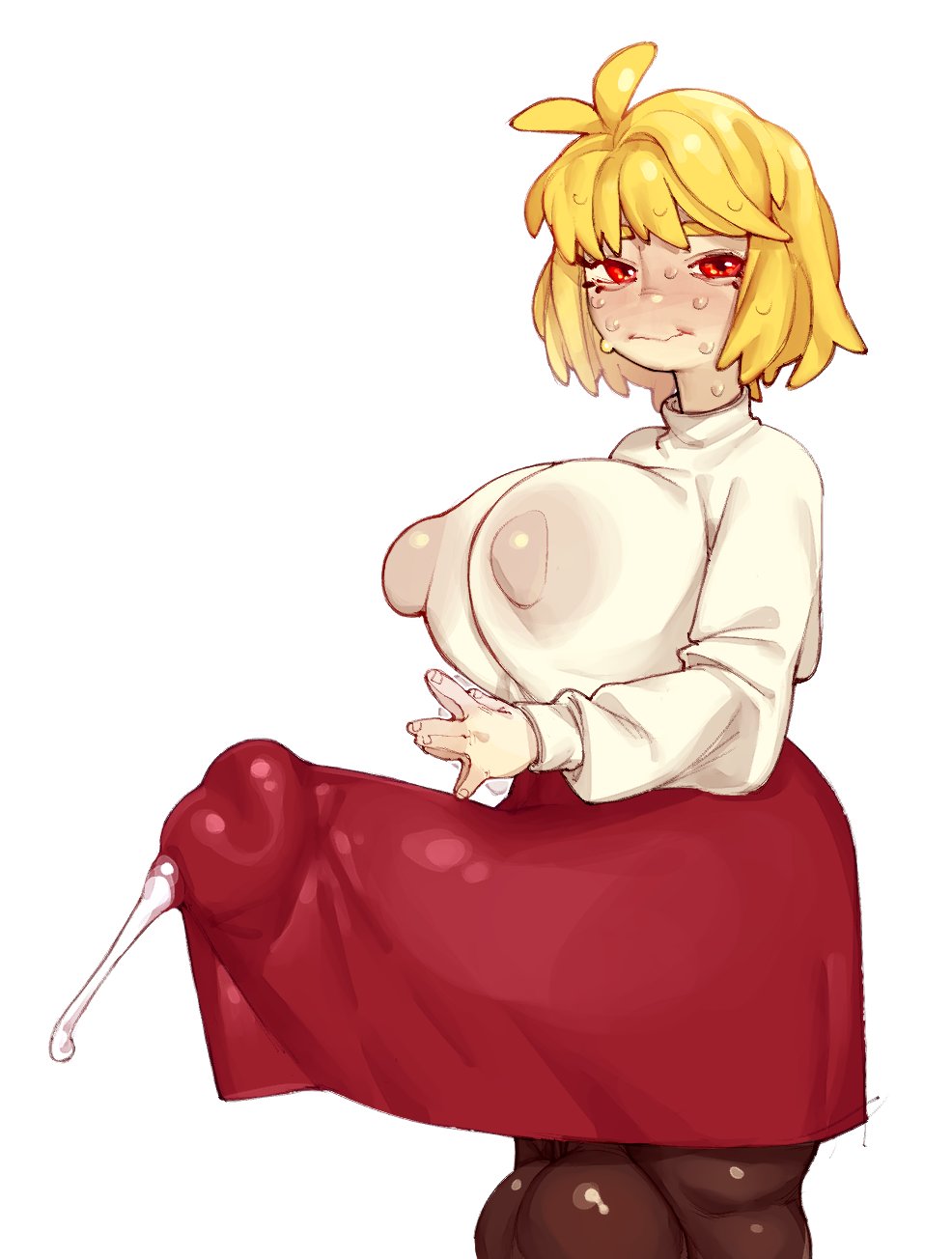 1futa, arcueid brunestud, big breasts, big penis, blonde futa, blonde hair, bulge, bulge under clothes, busty, dick, dickgirl, erect penis, erection, erection under clothes, fat cock, futa only, futanari, huge breasts, huge cock, large breasts, large penis, melty blood arcueid figure (meme), meme, mostly clothed, penis, penis outline, penis under clothes, solo, solo futa, sweat, tsukihime, utaro uta