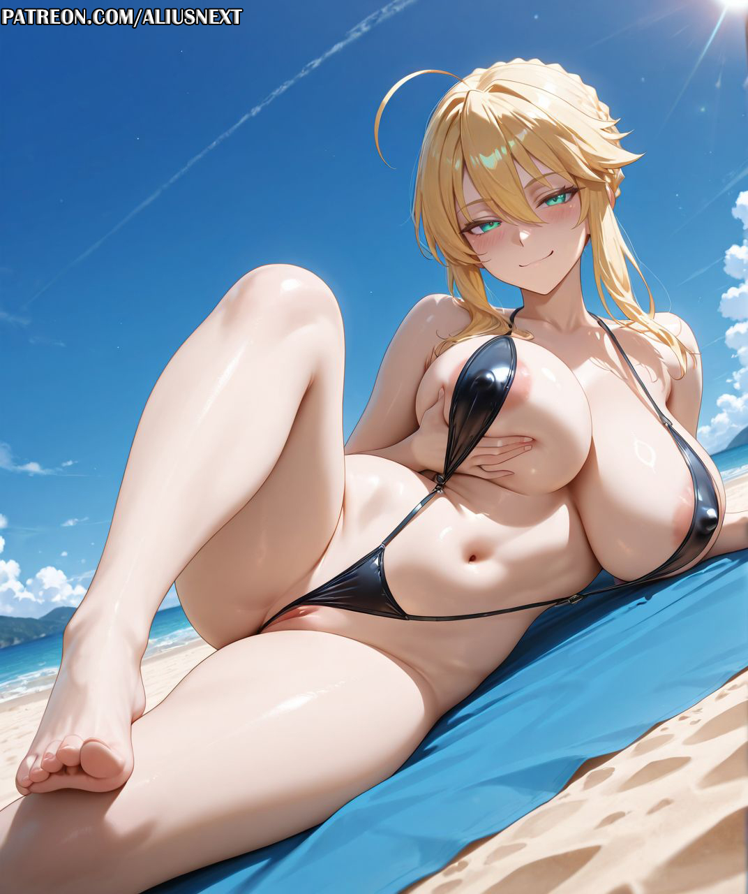 1girls, 2025, ai generated, aliusnext, anime, artoria pendragon, artoria pendragon (lancer), big ass, big breasts, blonde hair, breast grab, breasts, breasts bigger than head, breasts out, fate (series), fate/grand order, fate/stay night, female, female only, foot fetish, foot focus, foot worship, hi, high, highres, huge ass, huge breasts, light skin, light-skinned female, lingerie, massive ass, massive breasts, mature, mature female, patreon, quality, res, resolution, saber, slingshot swimsuit, style, sweat, sweatdrop, sweating, sweaty, sweaty body, sweaty breasts, thick, thick ass, thick hips, thick legs, thick lips, thick thighs, uncensored, username, voluptuous, voluptuous body, voluptuous female, watermark