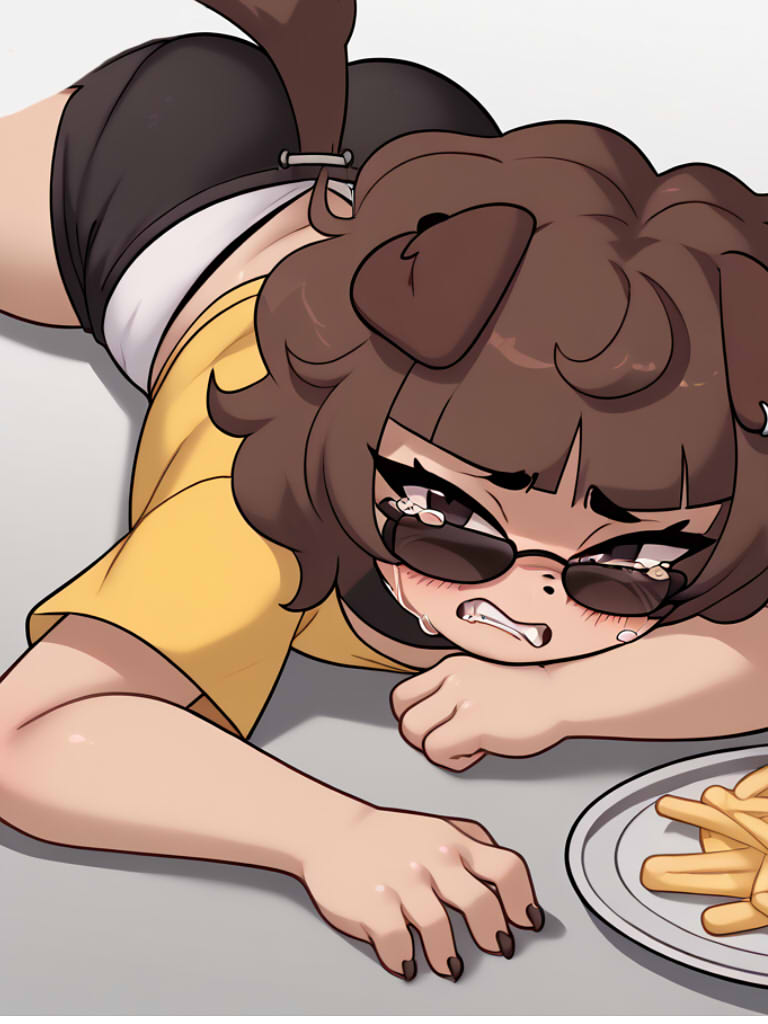 ai generated, ass, ass focus, crying, female, mimi (typh), mimi typh, typh