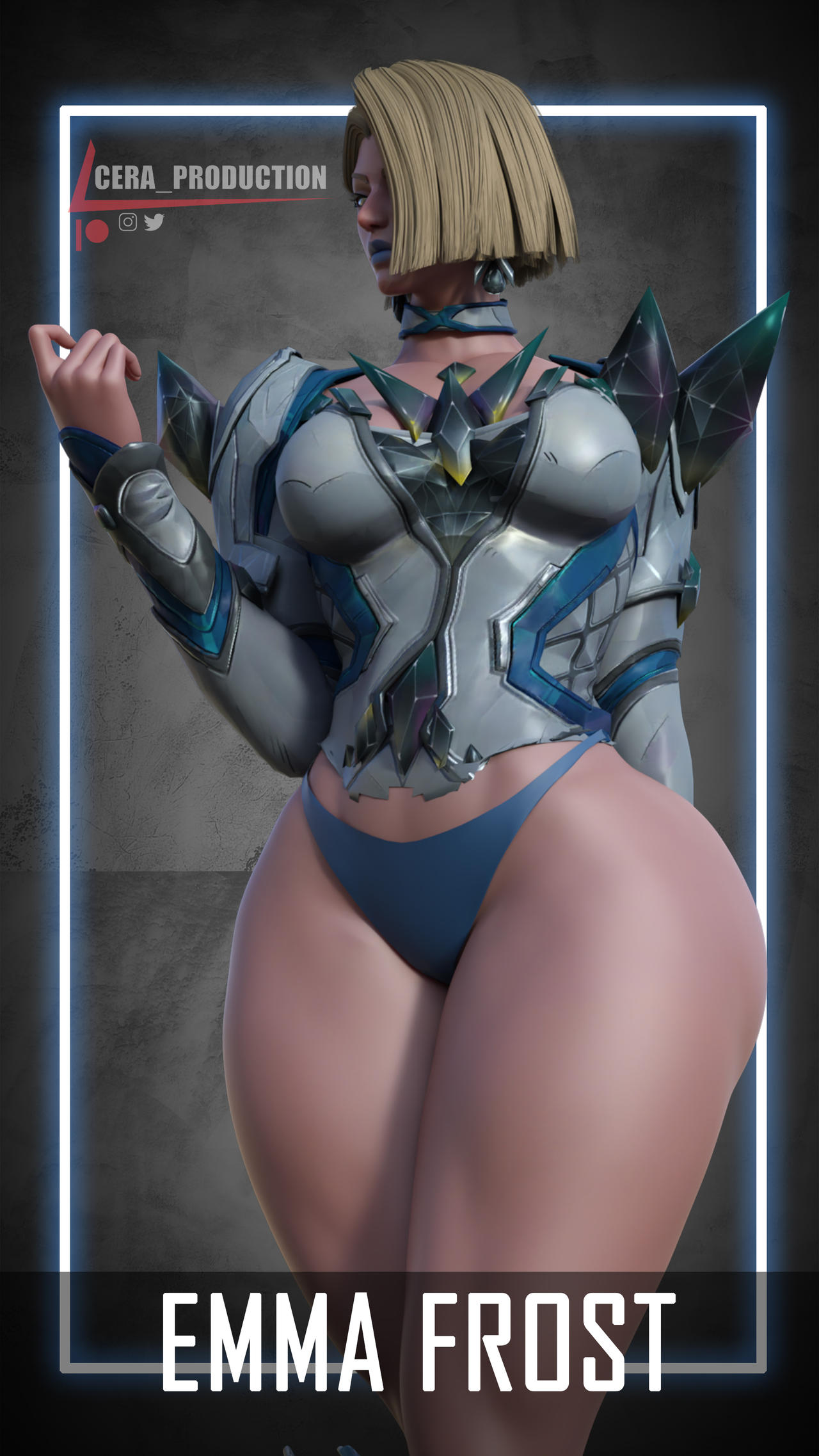 1girls, 3d, arms behind back, ass, bare legs, below view, big ass, big thighs, blonde female, blonde hair, blue lipstick, blue panties, bob cut, breasts, bust, busty, caucasian, caucasian female, cera production, chest, choker, closed mouth, curvaceous, curvy, curvy figure, digital media (artwork), earrings, emma frost, emma frost (marvel rivals), enormous ass, enormous thighs, eyelashes, female, gigantic ass, gigantic thighs, hellfire club, hips, hourglass figure, huge ass, hyper ass, hyper thighs, ignoring, large ass, large breasts, legs, light skin, light-skinned female, looking away, low-angle view, marvel, marvel comics, marvel rivals, massive ass, massive thighs, mature, mature female, medium breasts, medium hair, mutant, panties, slim waist, thick, thick hips, thick legs, thick thighs, thighs, viewed from below, voluptuous, waist, white queen, wide hips, wide thighs, x-men