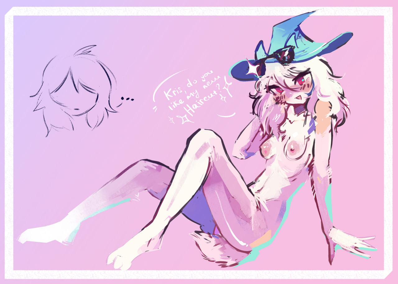breasts, deltarune, deltarune chapter 2, female, female only, fur, furry, genderswap, genderswap (mtf), hat, ralsei, ralsei (female), rule 63, small breasts, tail