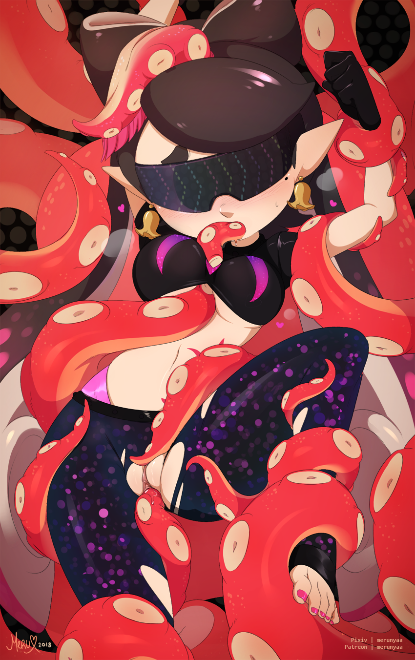 1girls breasts callie_(splatoon) fellatio female female_only hypno_shades_(splatoon) merunyaa mind_control nintendo octo_callie oral penetration pussy sex solo splatoon squid_sisters sunglasses tech_control tentacle tentacle_sex tinted_eyewear uncensored vaginal_penetration visor