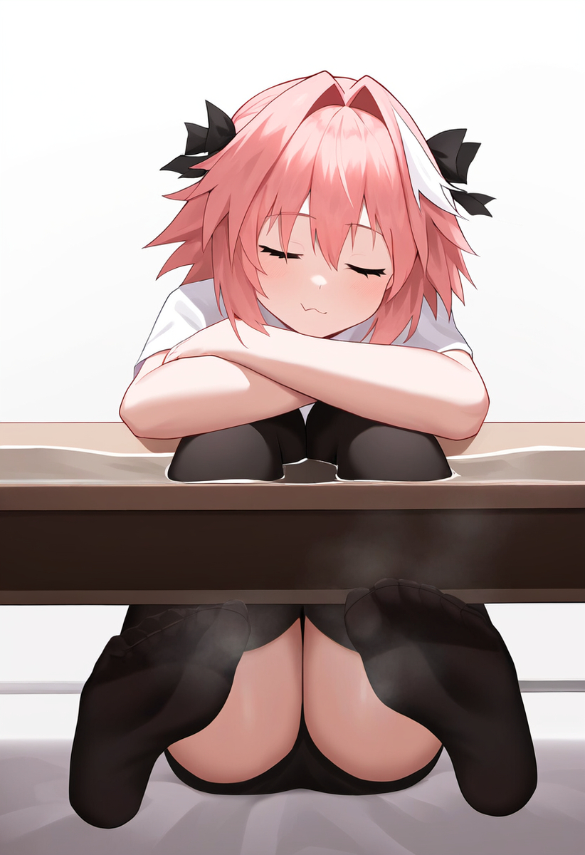 1femboy ai_generated astolfo_(fate) boy fate/grand_order fate_(series) feet femboy foot_fetish gay male steam steamy thigh_highs thighhighs