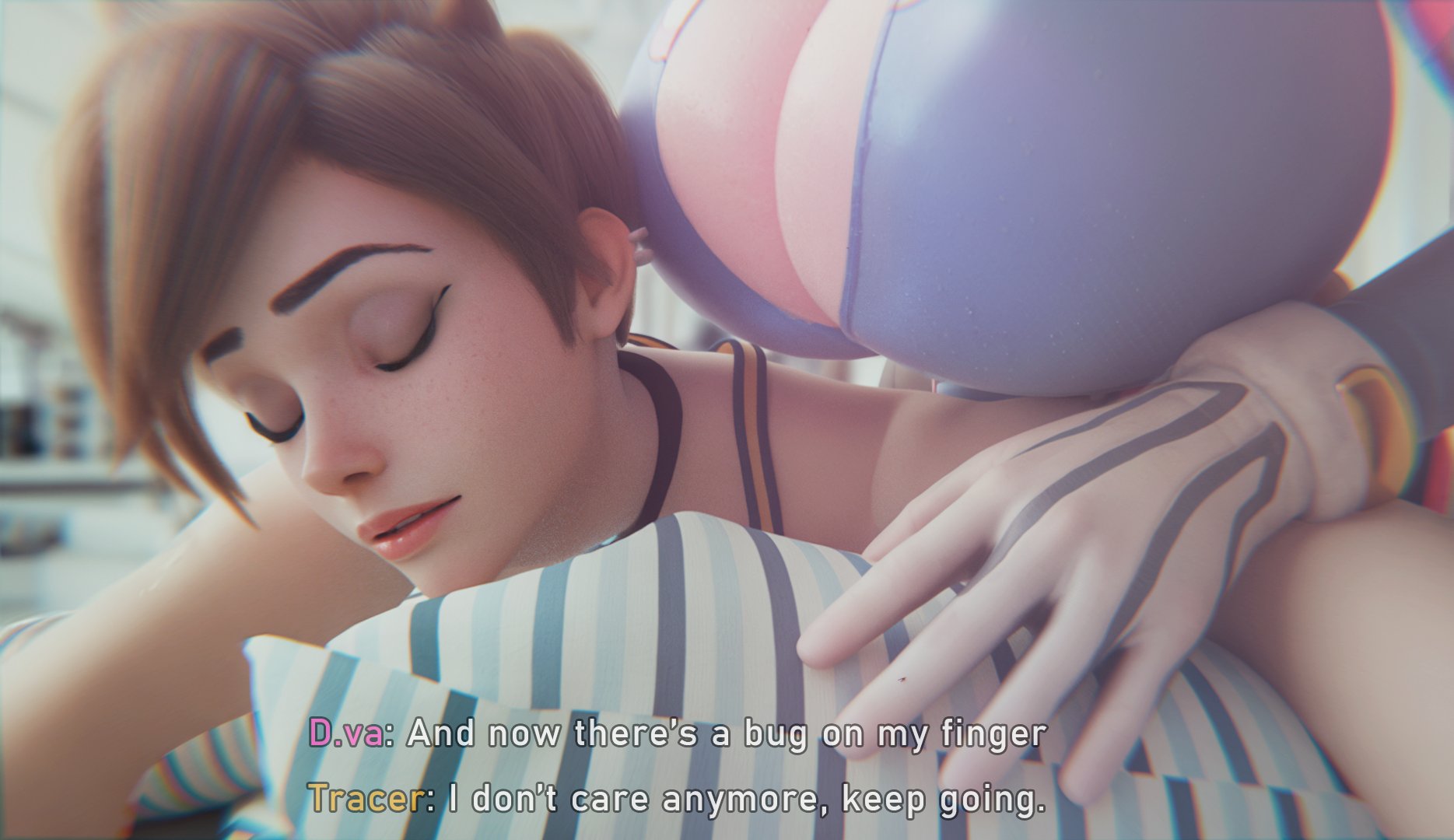2girls, 3d, activision, ass, big ass, big breasts, big thighs, blizzard entertainment, breasts, bust, busty, curvaceous, curvy, curvy figure, d.va, female, giantess, hana song, hips, hourglass figure, huge ass, huge breasts, hyper breasts, krieginax, large ass, large breasts, legs, lena oxton, light skin, light-skinned female, macro, macro female, mature, mature female, overwatch, overwatch 2, scrag d.va, scrag tracer, slim waist, thick, thick hips, thick legs, thick thighs, thighs, tracer, voluptuous, waist, wide hips
