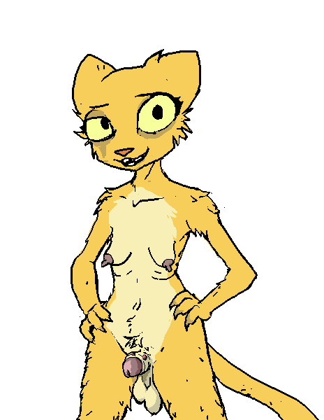 1futa balls breasts feline furry futanari grotesque intersex katia_managan khajiit mammal penis prequel scruffy solo std the_elder_scrolls video_games warts