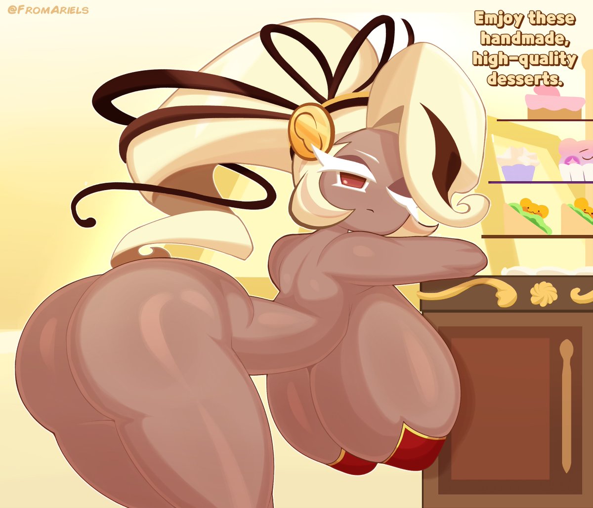 almost nude, ass focus, cookie, cookie run, cookie run ovenbreak, entremet cookie, fromariels, hyper, hyper ass, hyper breasts, source request, tagme