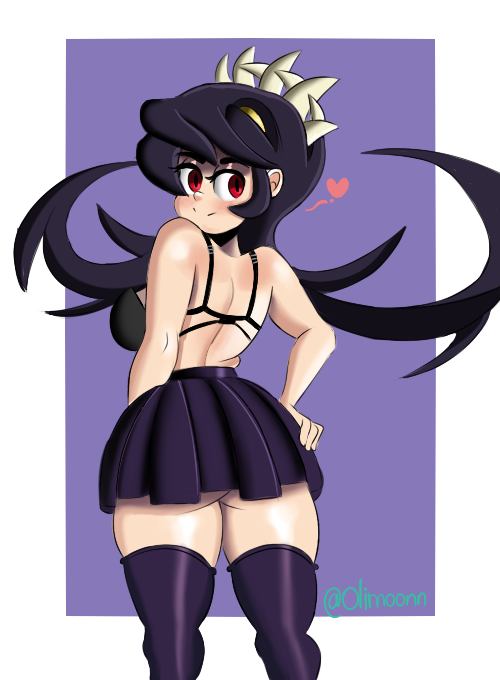 1girls ass big_ass big_breasts bra breasts filia_(skullgirls) olimoonn skirt skullgirls