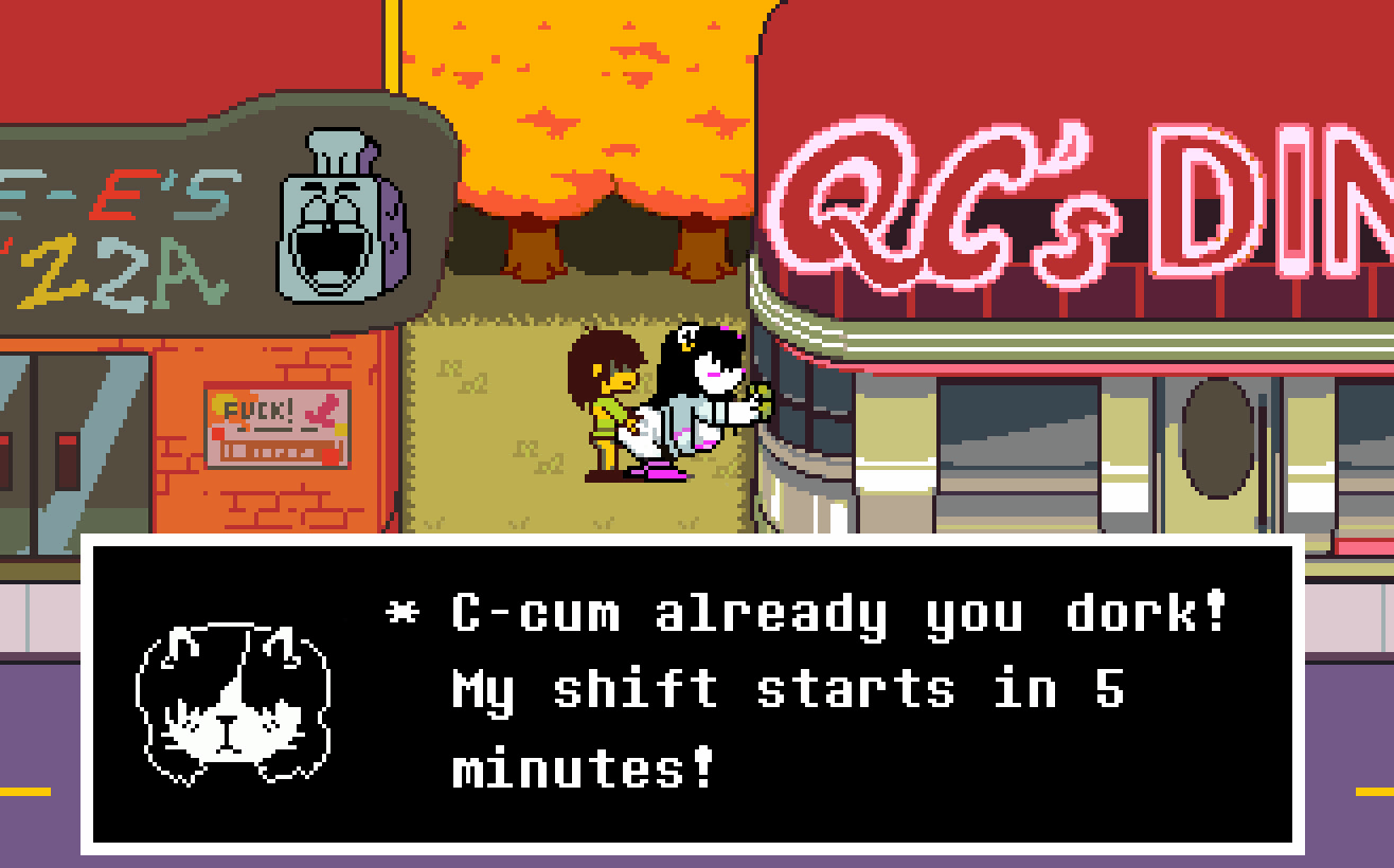 1girls, 2024, accurate art style, animated, anthro, big ass, breasts, breasts out, catti (deltarune), chubby female, deltarune, doggy style, earrings, feline, female, human, human on anthro, interspecies, kris (deltarune), male, male/female, outdoor nudity, outdoor sex, outdoors, outside, outside sex, pixel animation, pixel art, public, public nudity, public sex, sex, sprite, straight, tagme, theevilfallenone, white fur, yellow sclera, yellow skin