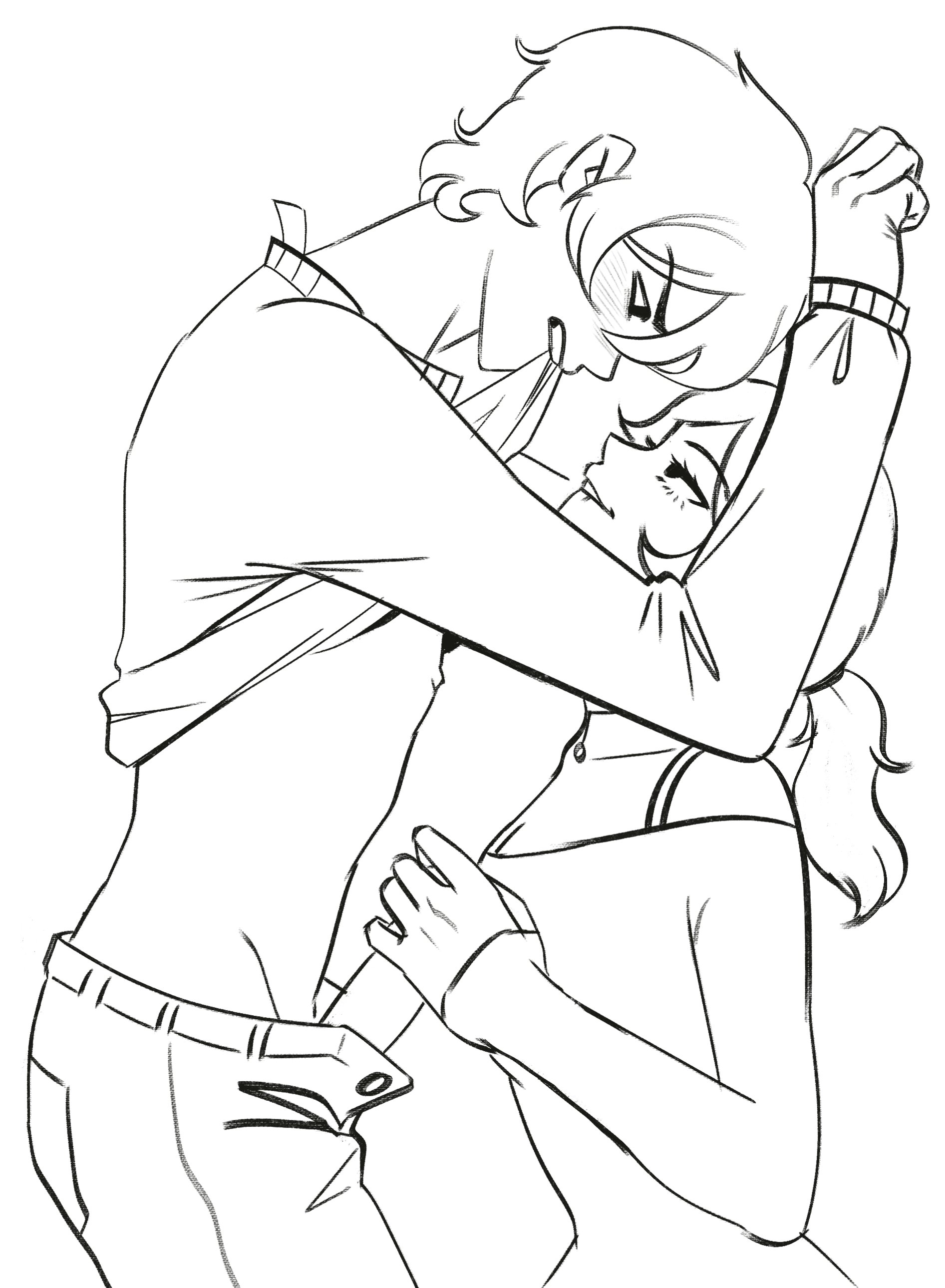 1boy, 1girls, 2d, andrew graves, ashley graves, big penis, biting own lip, blush, brother and sister, clothed, eye contact, female, femdom, hand in pants, handjob, height difference, incest, line art, male, phuonghoa198, ponytail, shirt in mouth, shirt lift, siblings, size difference, straight, the coffin of andy and leyley