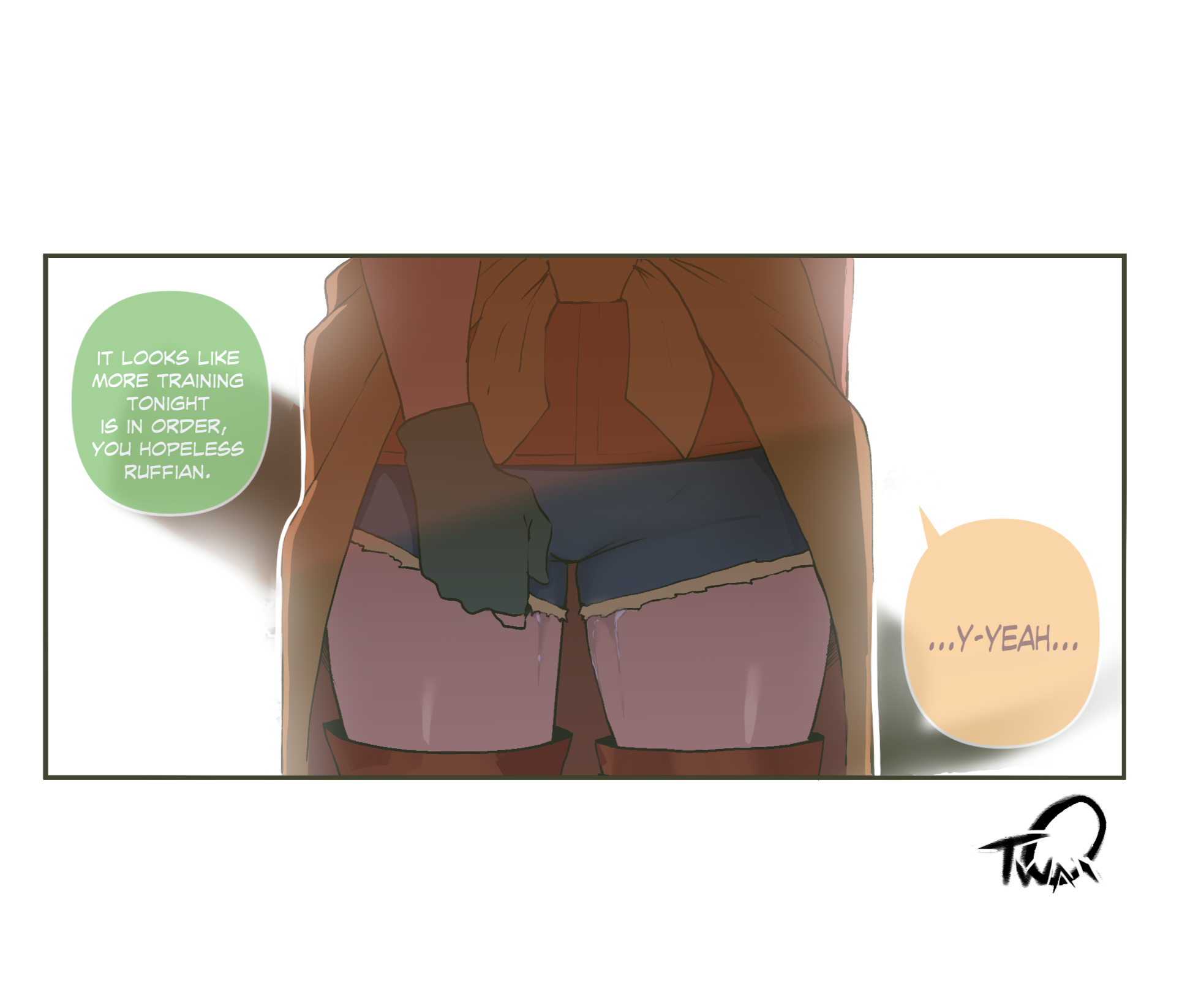 anticipation, fire emblem, fire emblem: three houses, glasses, green hair, ignatz victor, leonie pinelli, maledom, red hair, talking to another, thiccwithaq